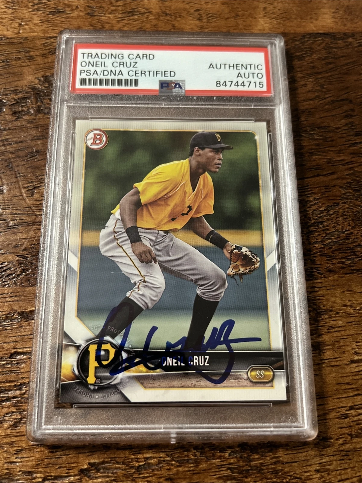 Oneil Cruz IP Signed Bowman Card PSA DNA Coa Slab Pirates Autographed