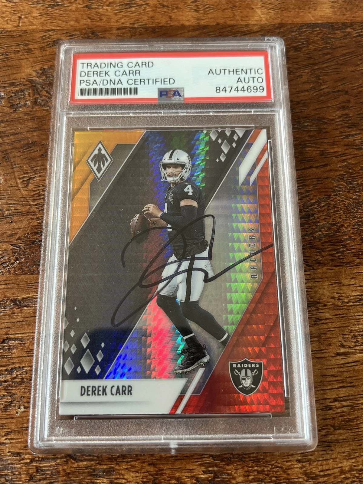 Derek Carr IP Signed Panini Card PSA DNA Coa Slab Raiders Autographed