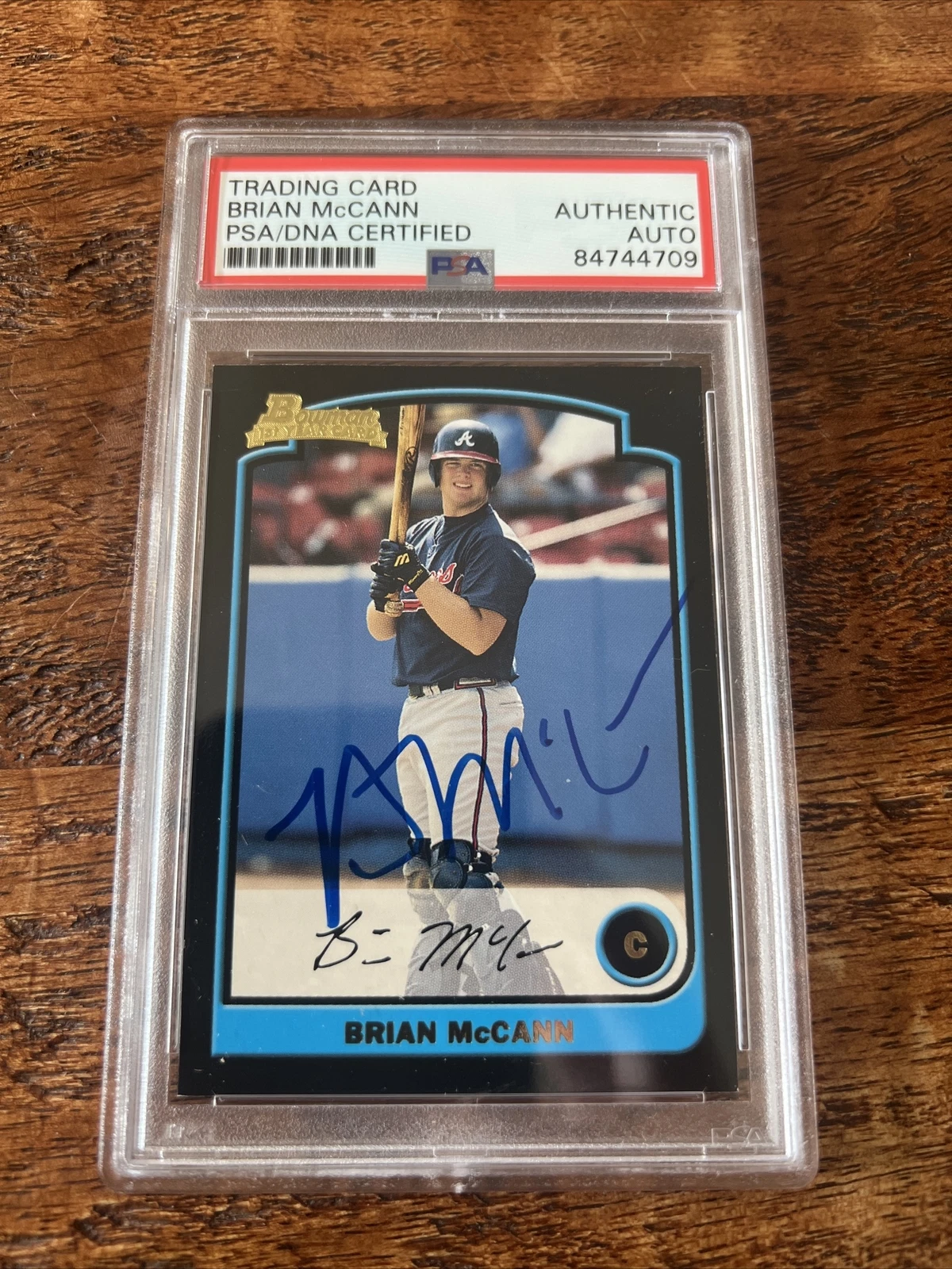 Brian McCann IP Signed 1st Bowman Card Psa Dna Coa Slab Braves Autographed