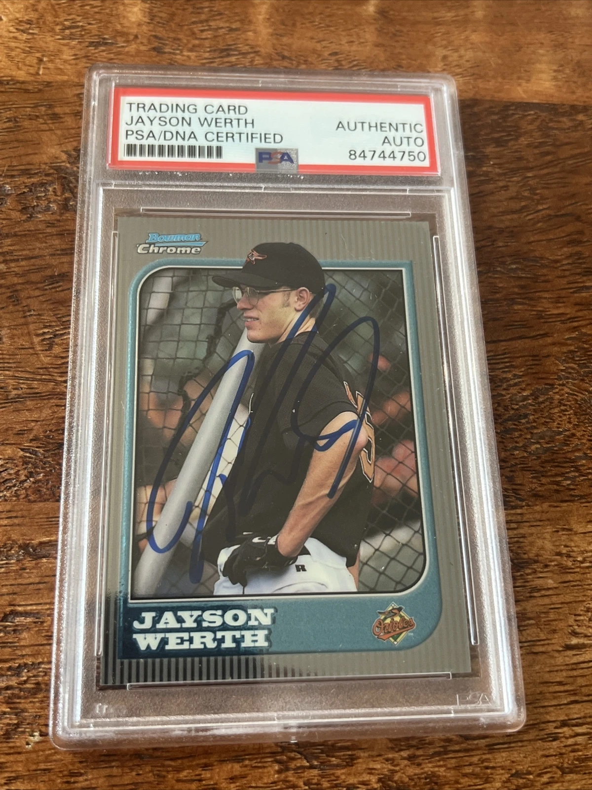 Jayson Werth IP Signed Bowman Chrome RC Card Psa Dna Coa Slab Autographed