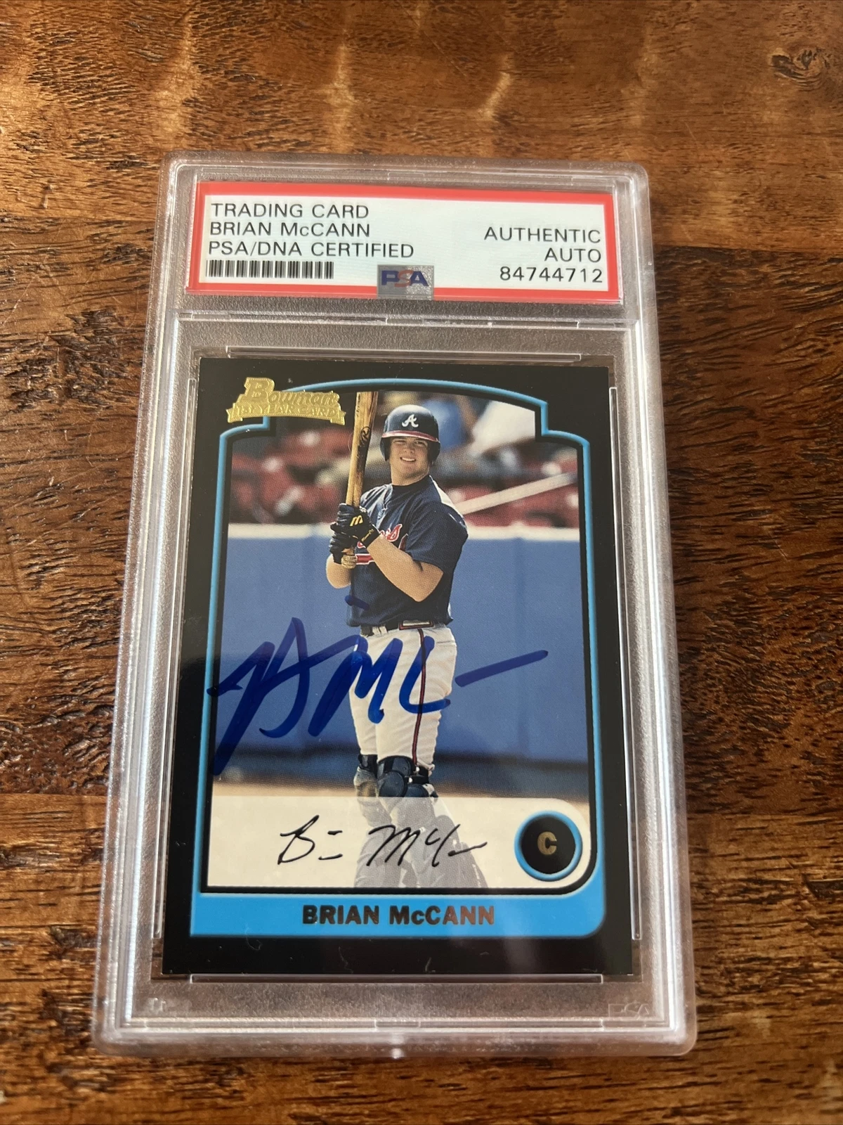 Brian McCann IP Signed 1st Bowman Card Psa Dna Coa Slab Braves Autographed