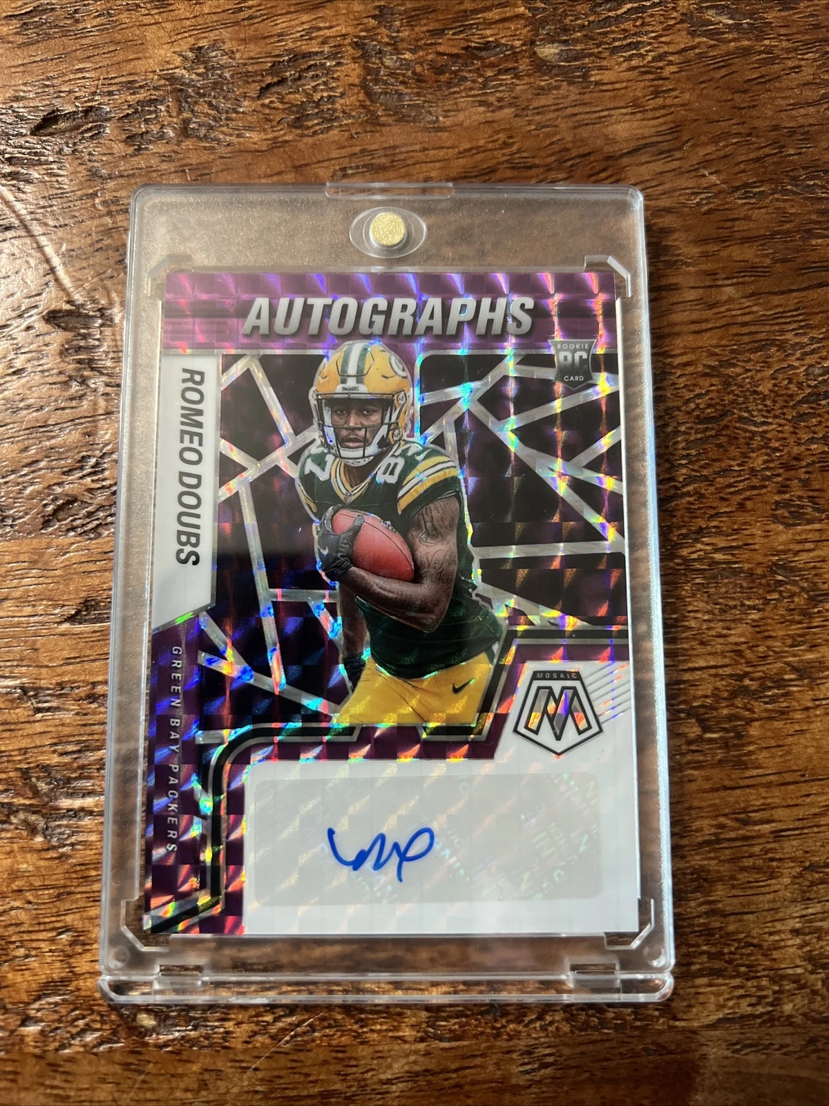 Romeo Doubs 2022 Panini Mosaic Rookie Auto #RAM-RD Purple Prizm /49 Packers