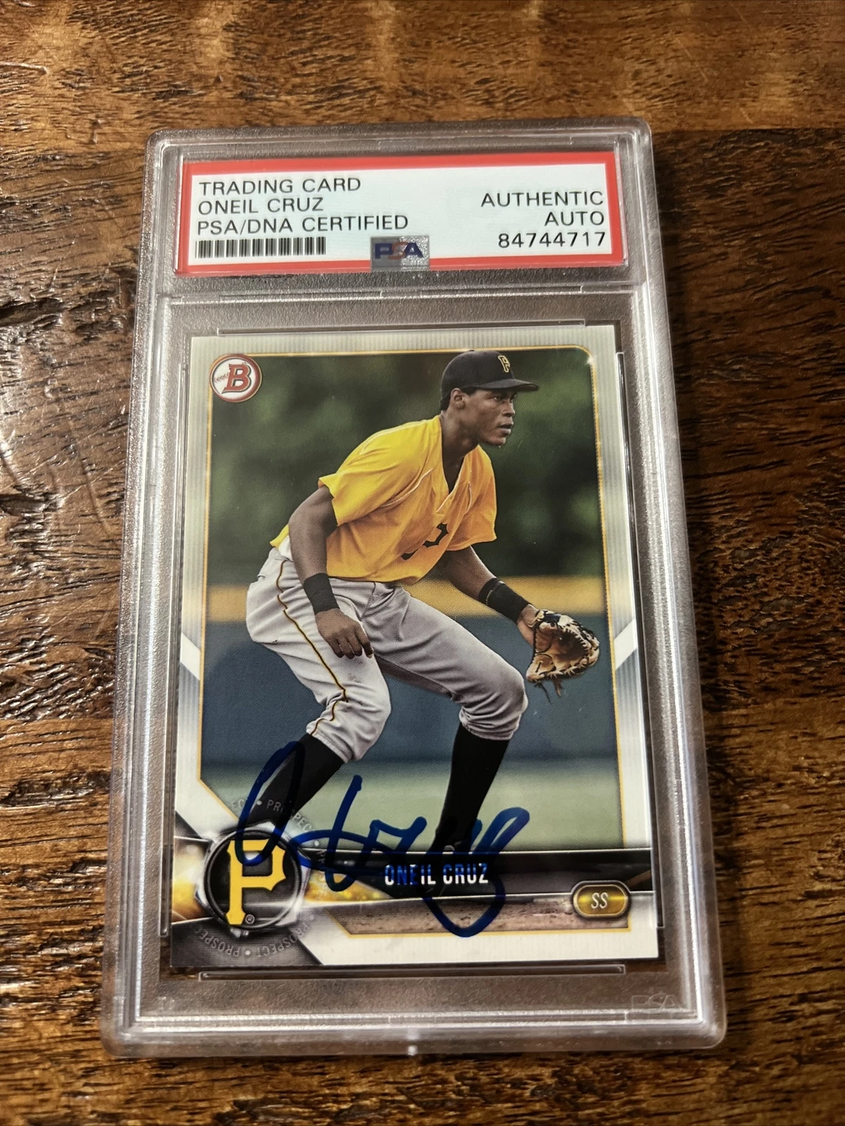 Oneil Cruz IP Signed Bowman Card PSA DNA Coa Slab Pirates Autographed