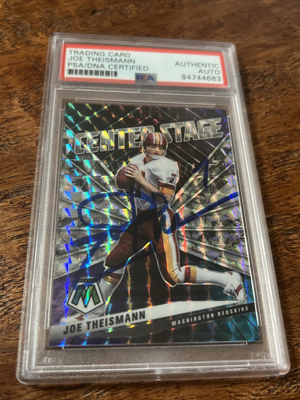 Joe Theismann IP Signed Mosaic Card PSA DNA Coa Slab Redskins Autographed