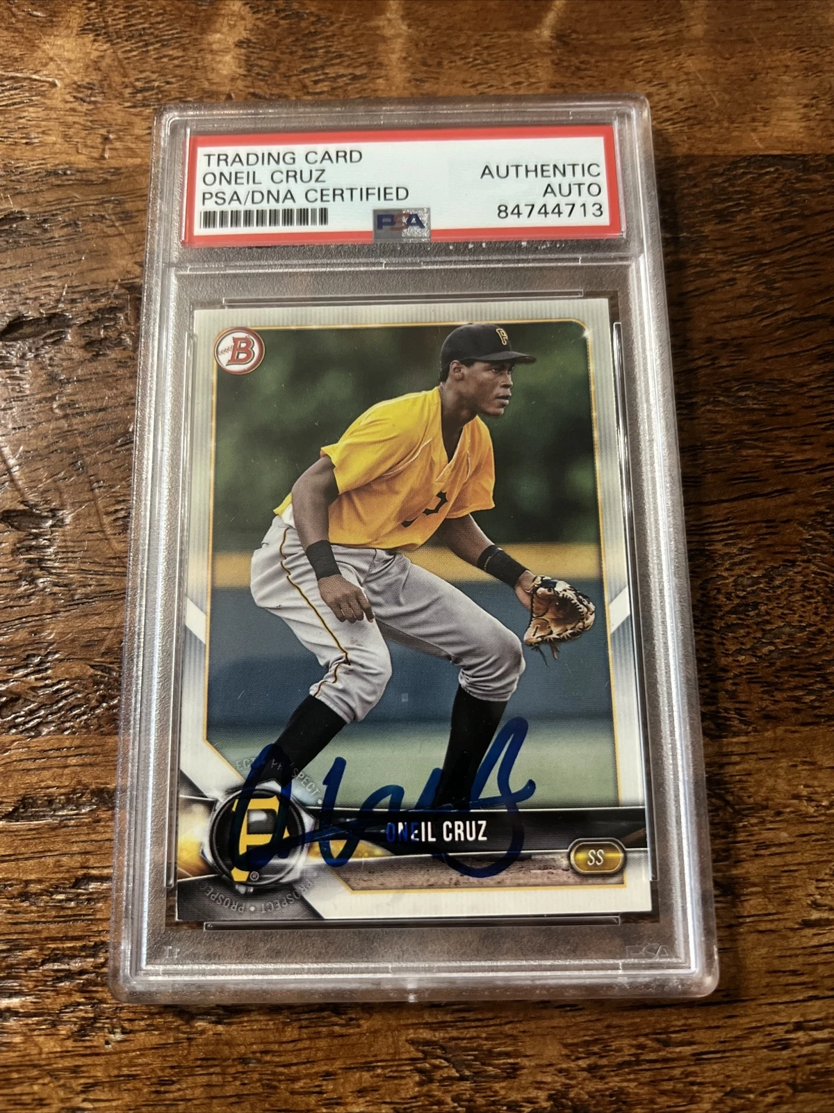 Oneil Cruz IP Signed Bowman Card PSA DNA Coa Slab Pirates Autographed
