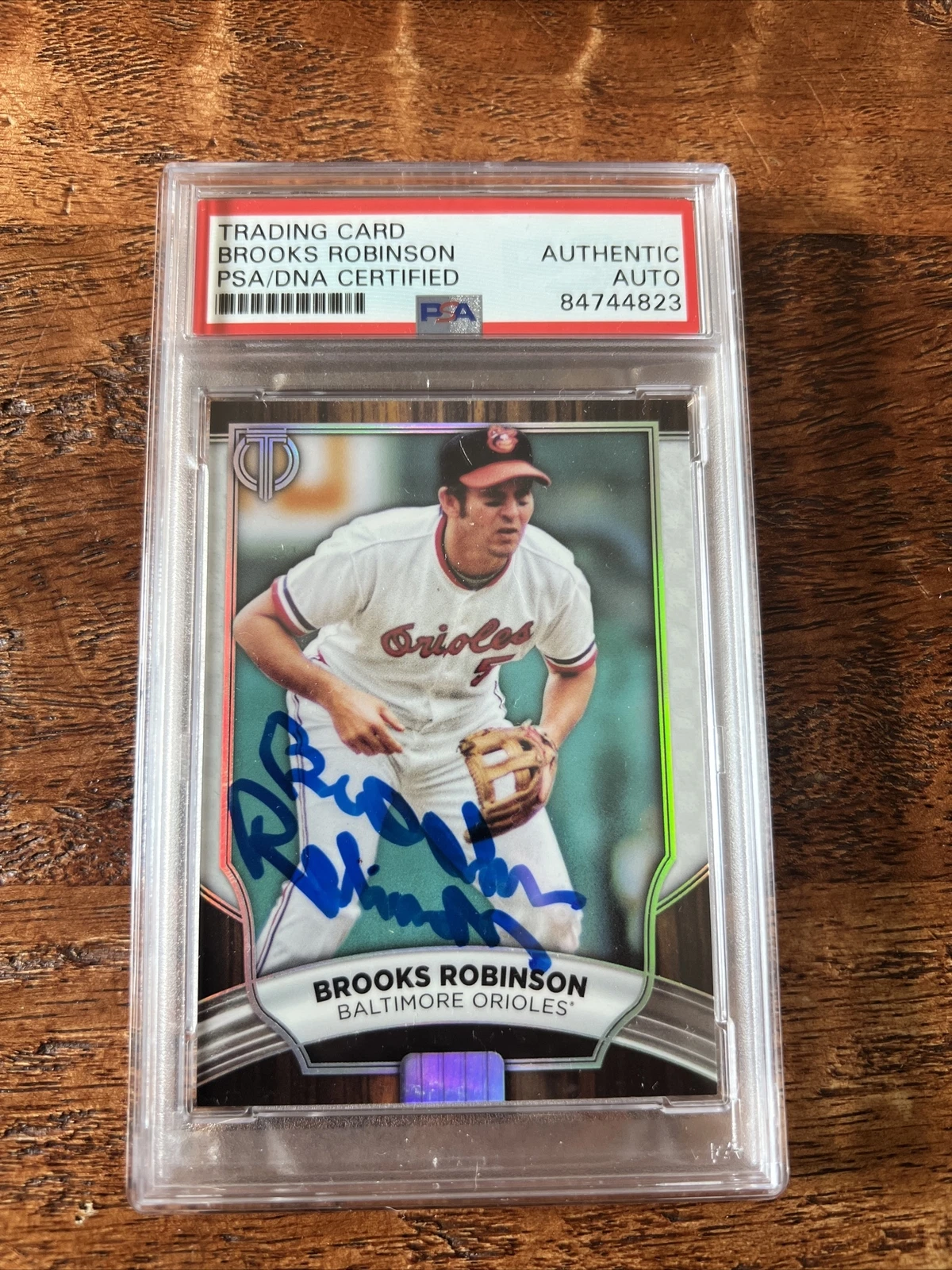 Brooks Robinson Signed Topps Tribute Card Psa Dna Coa Slab Orioles Autographed