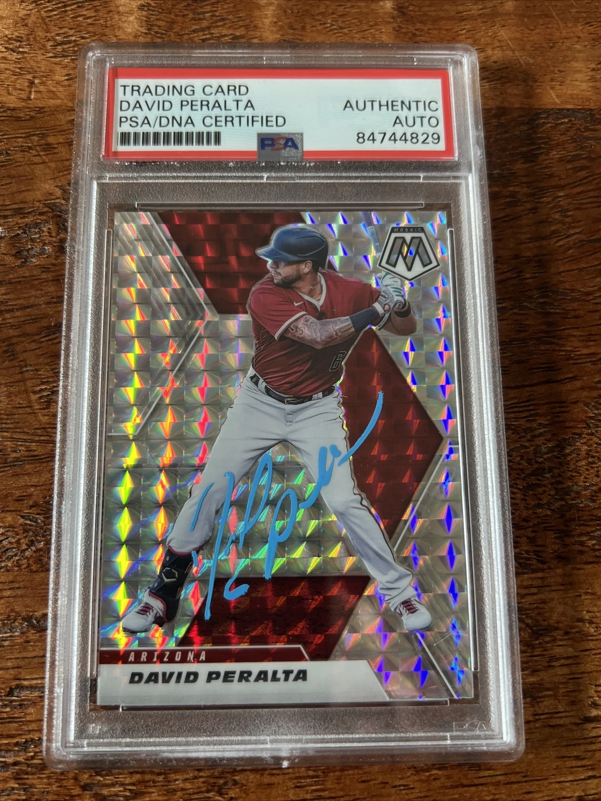 David Peralta IP Signed Mosaic Card Psa Dna Coa Slab Diamondbacks Autographed