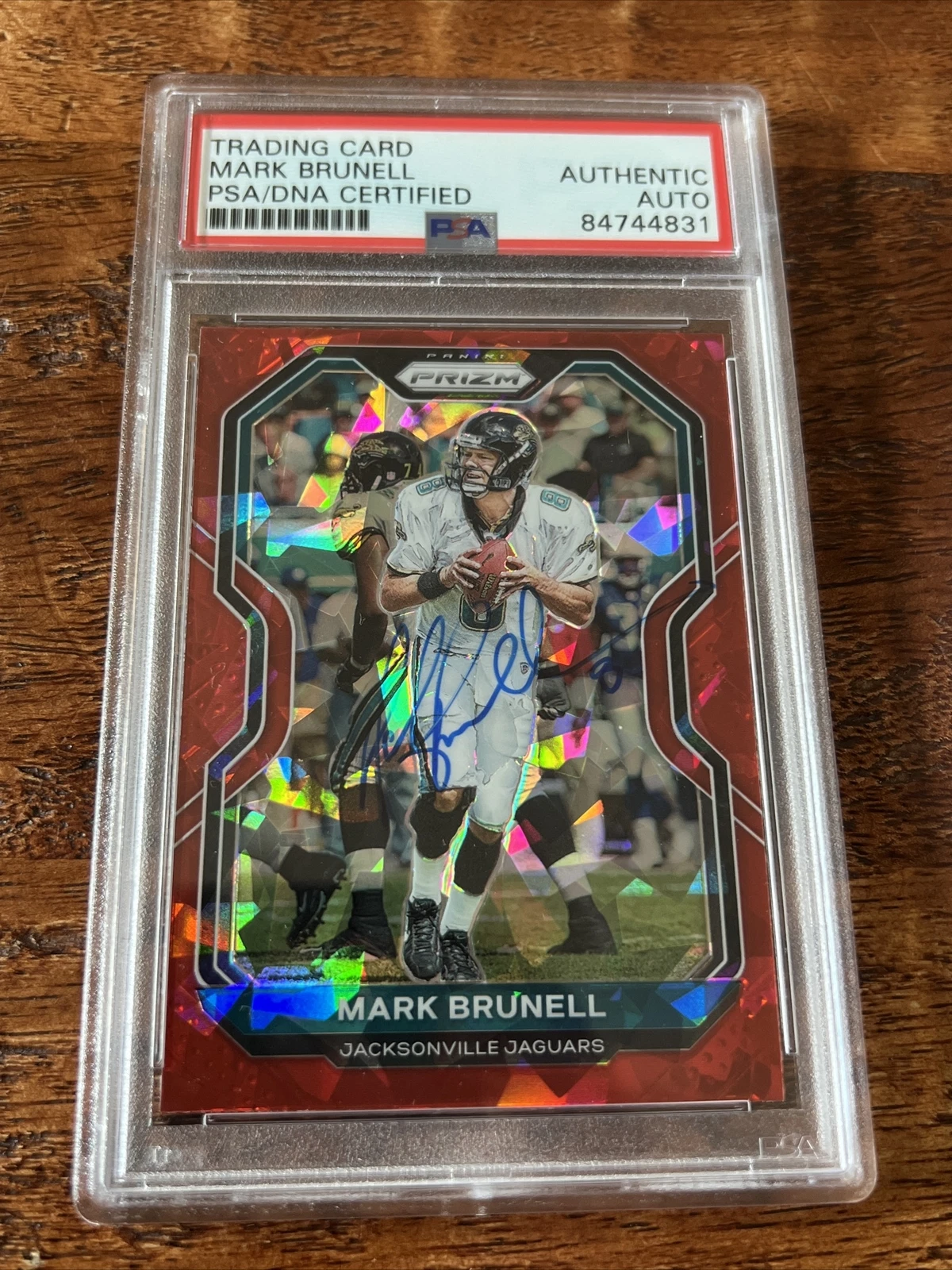 Mark Brunell IP Signed Prizm Card PSA DNA Coa Slab Autographed Jaguars