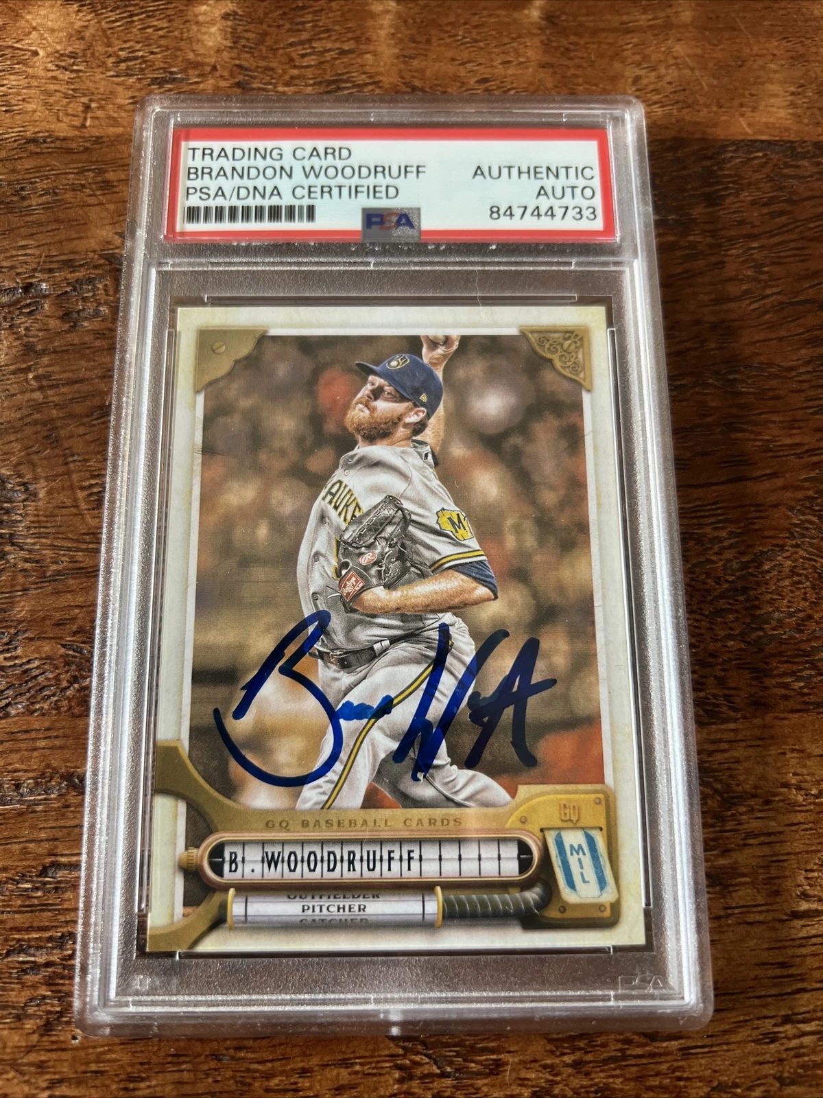 Brandon Woodruff IP Signed Gypsy Queen Card Psa Dna Coa Slab Brewers Autographed