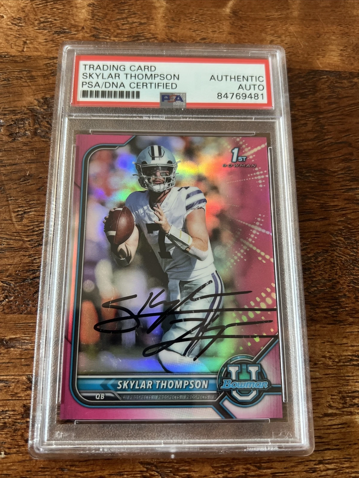 Skylar Thompson IP Signed 1st Bowman Card PSA DNA Coa Slab Dolphins Autographed