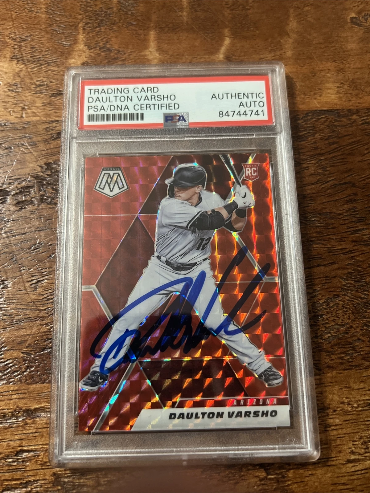 Daulton Varsho IP Signed Mosaic Rookie Card PSA DNA Coa Slab Autographed
