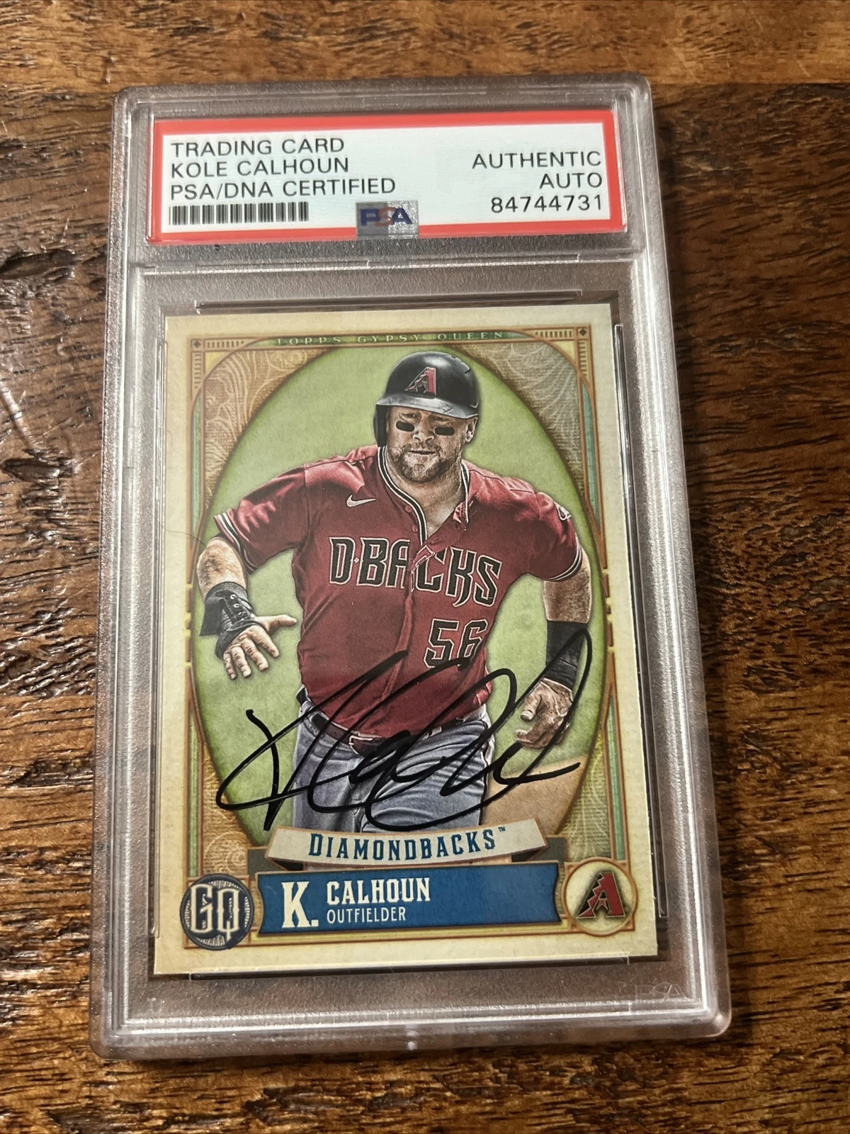 Kole Calhoun IP Signed Gypsy Queen Card Psa Dna Coa Slab Diamondbacks