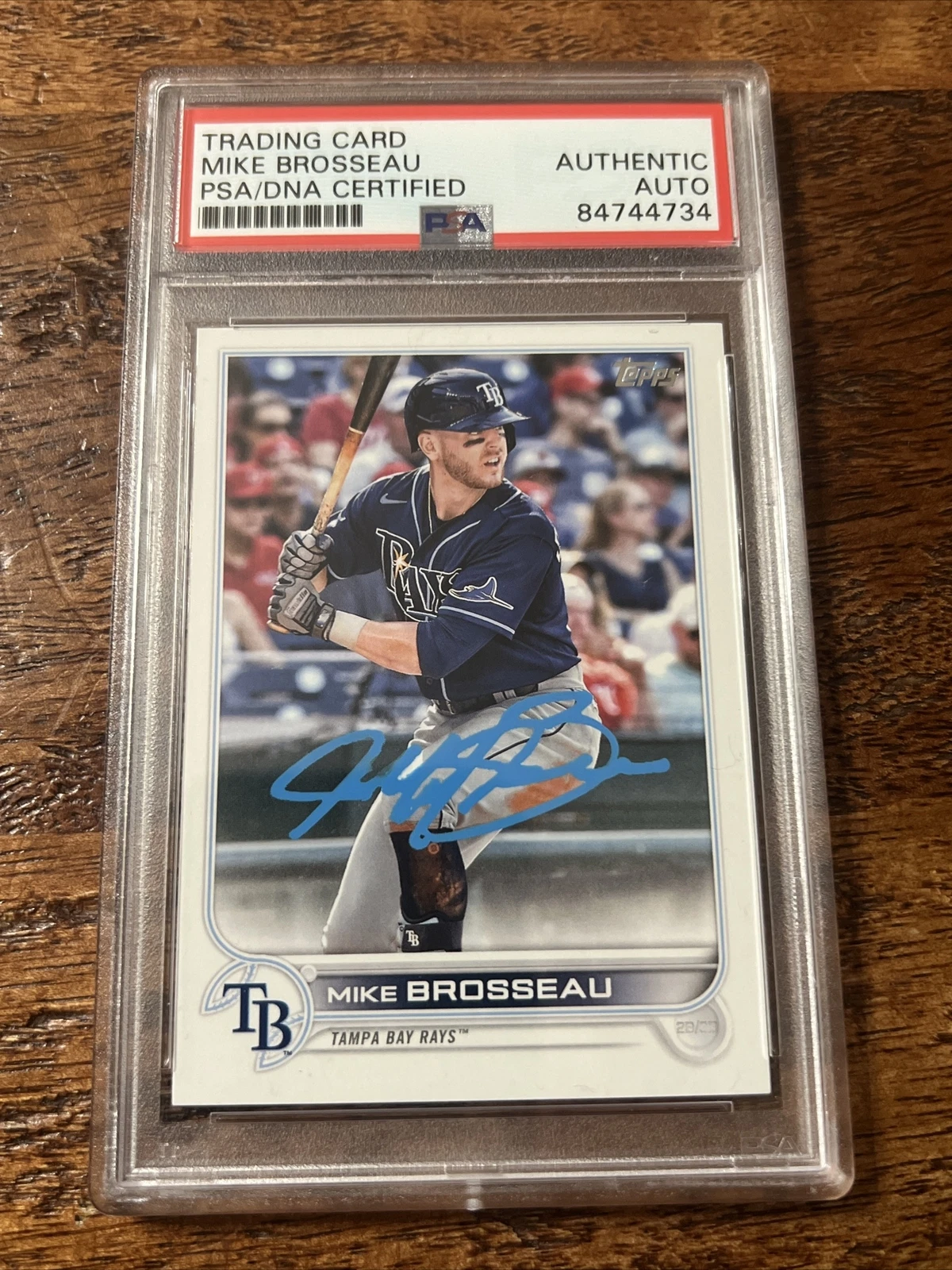Mike Brosseau IP Signed Topps Card PSA DNA Coa Slab Rays Autographed