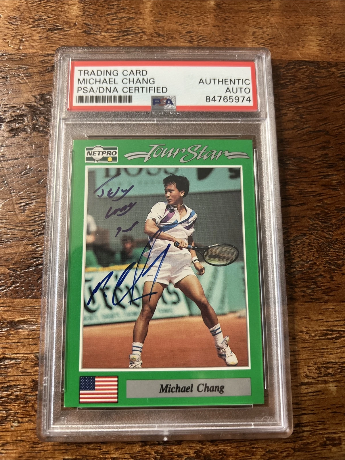 Michael Chang IP Signed Netpro Rookie Card Psa Dna Coa Slabbed Auto Tennis