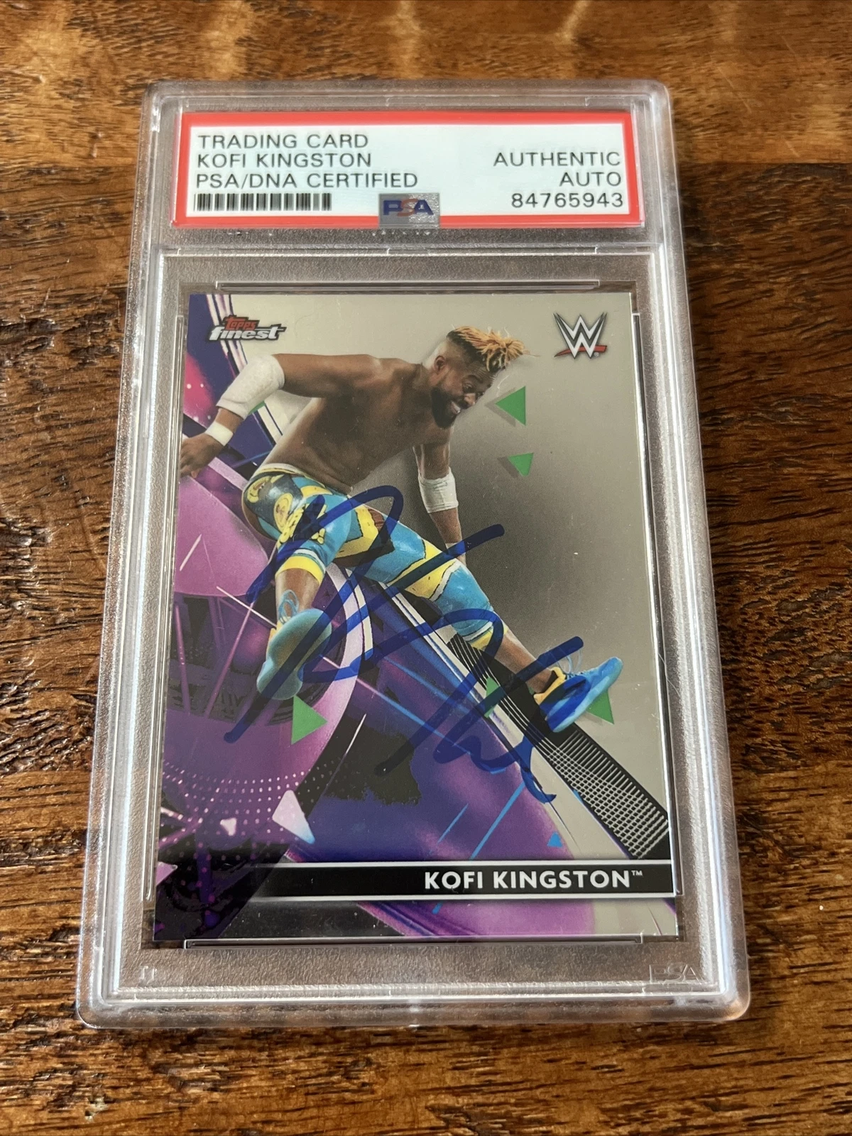 Kofi Kingston IP Signed Topps Finest Card Psa Dna Coa Slabbed Autographed WWE
