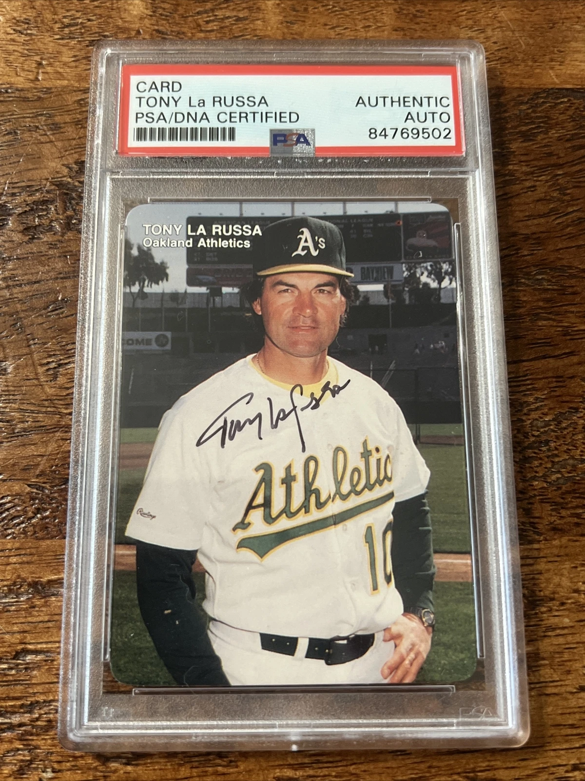 Tony LaRussa IP Signed Mothers Cookies Card PSA DNA Coa Slab Autographed A’s