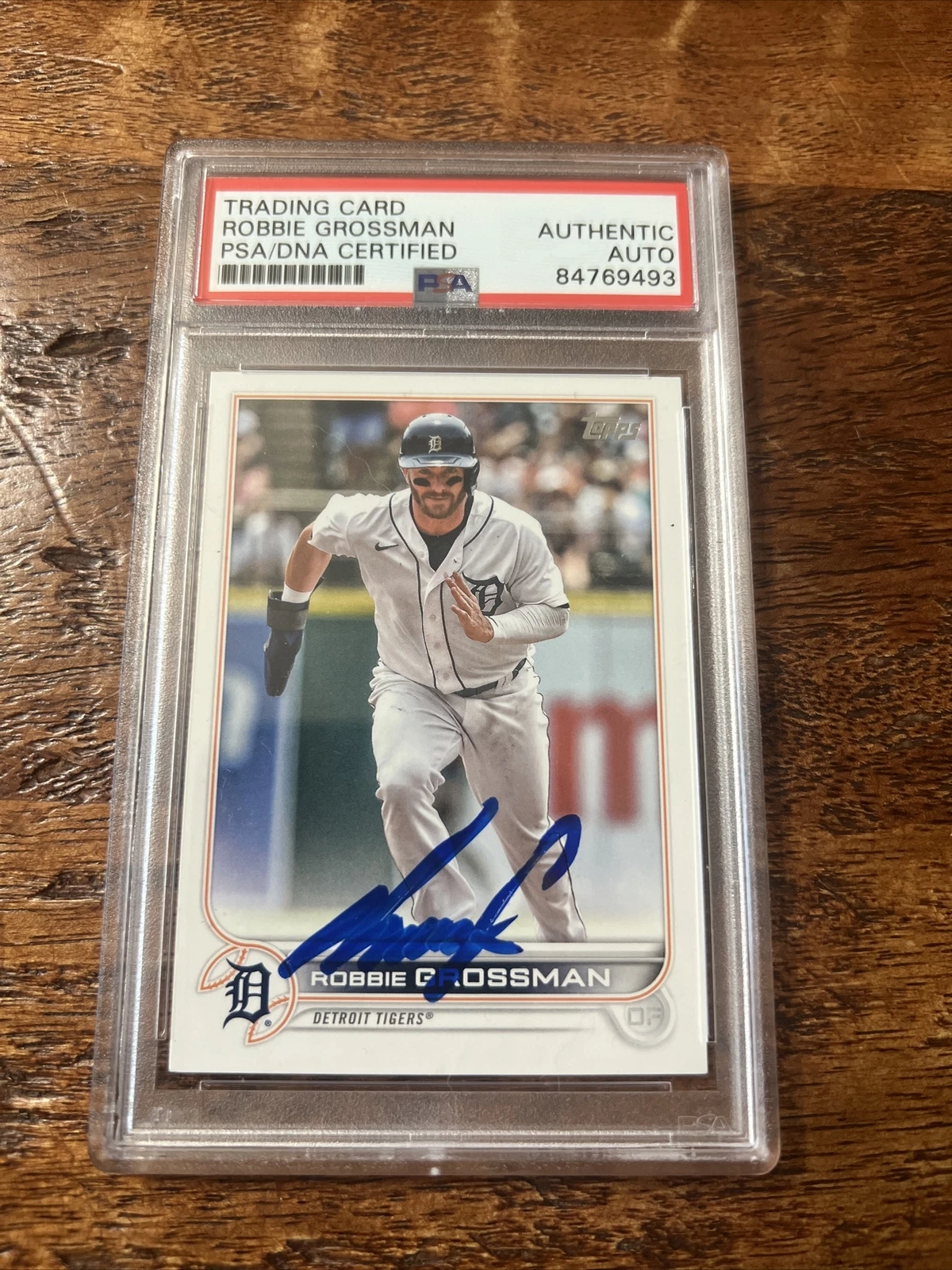 Robbie Grossman IP Signed Topps Card PSA DNA Coa Slab Autographed Tigers