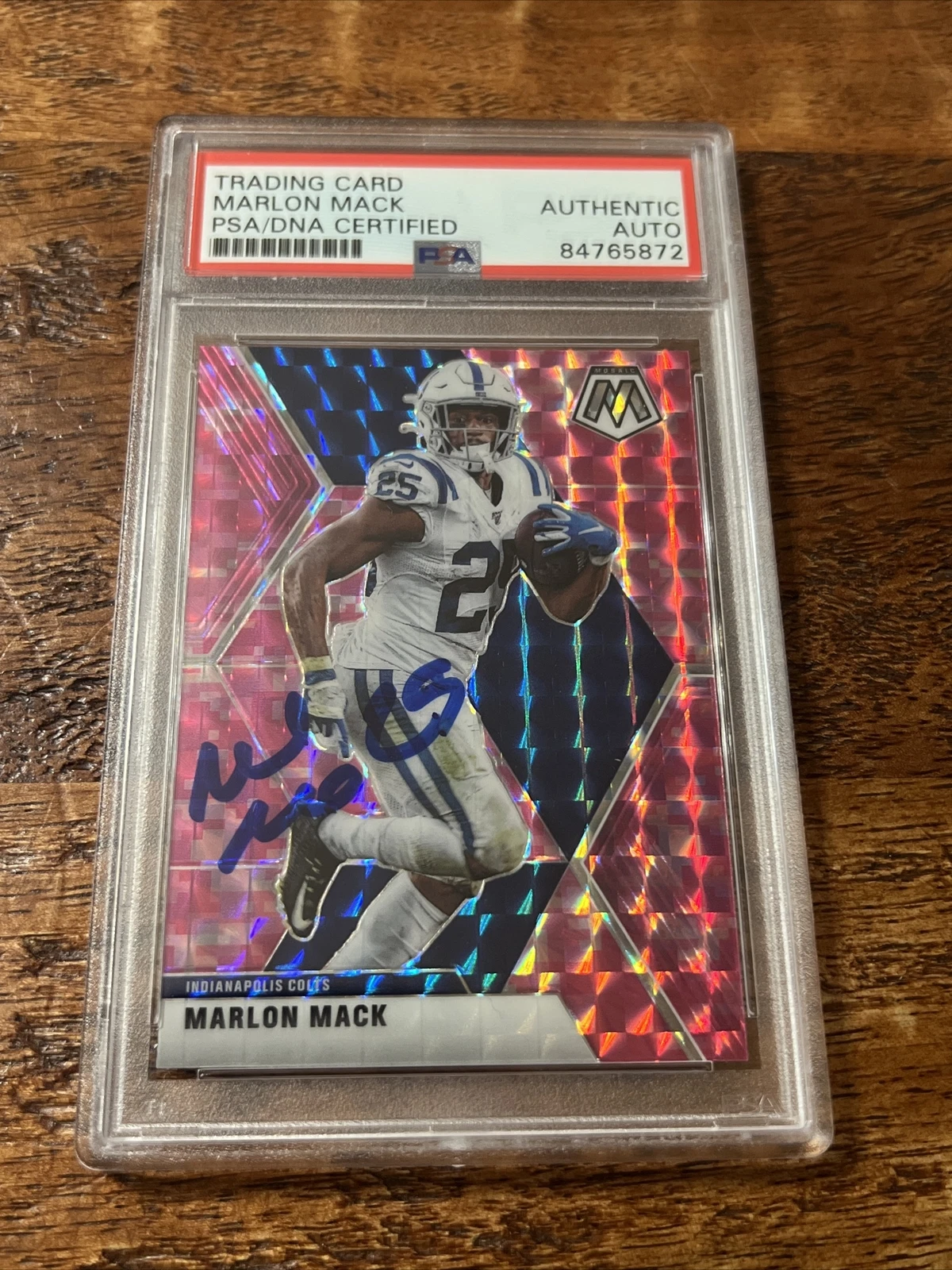 Marlon Mack IP Signed Mosaic Card PSA DNA Coa Slabbed Colts Autographed