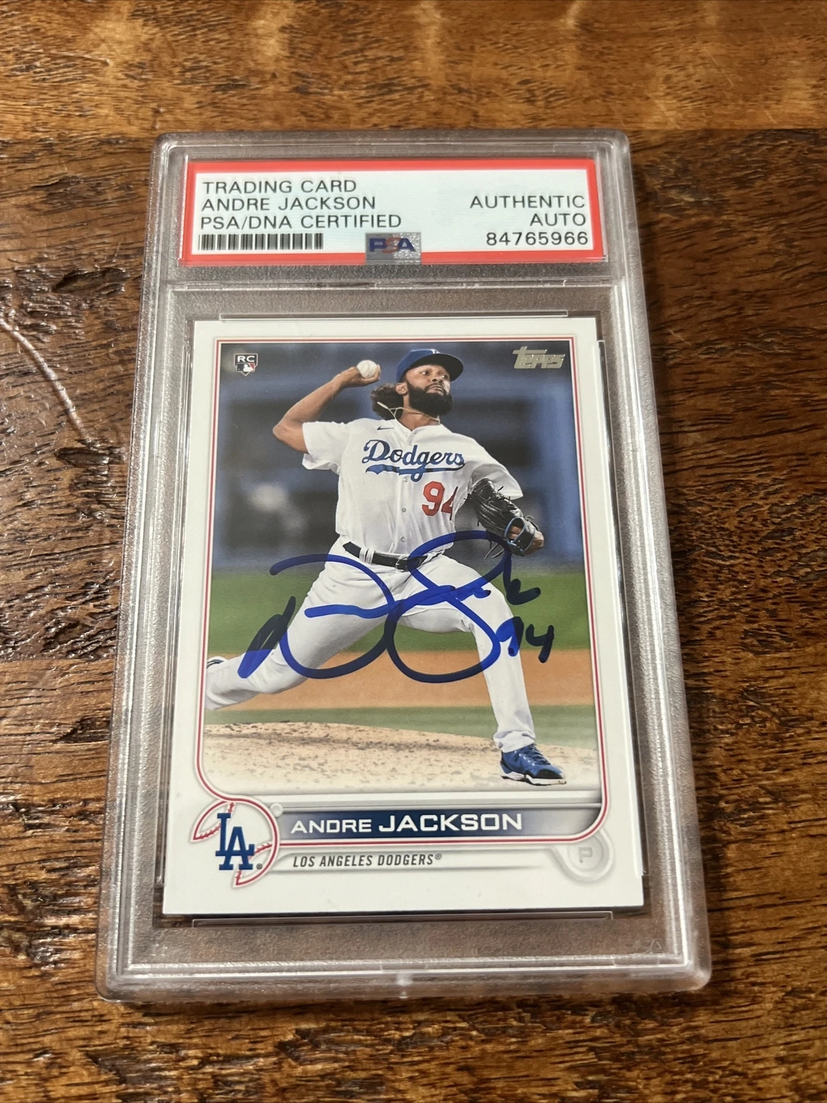 Andre Jackson IP Signed Topps Rookie Card PSA DNA Coa Slab Autographed Dodgers