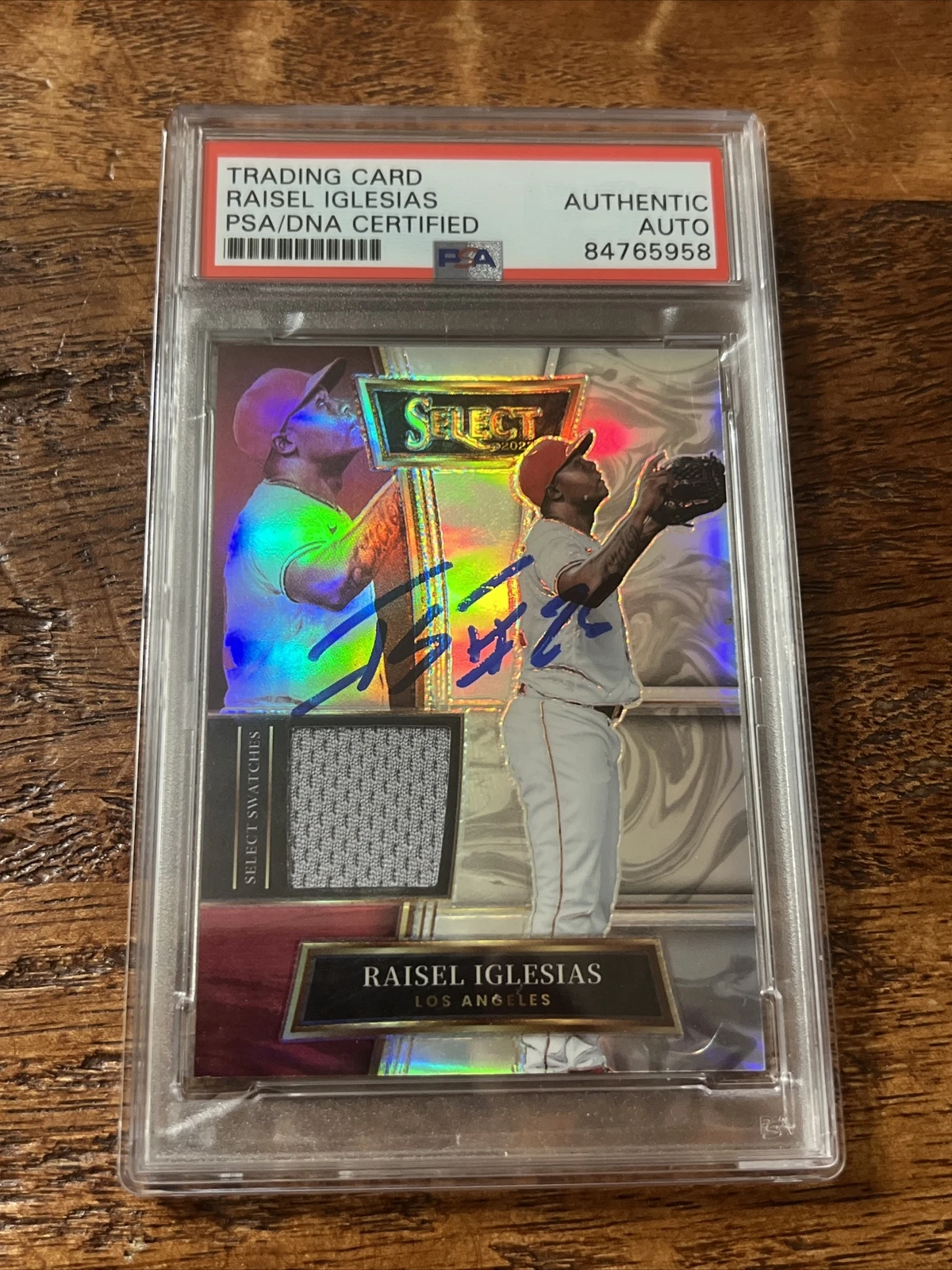 Raisel Iglesias IP Signed Select Game Jersey Card PSA DNA Coa Slab Autographed