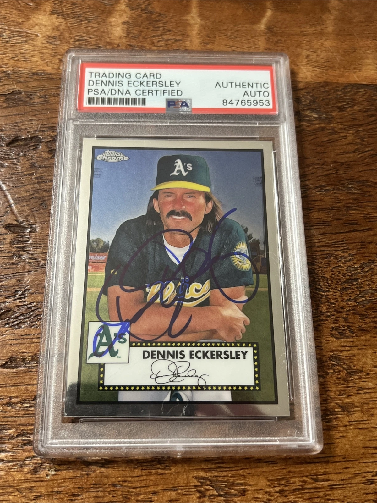 Dennis Eckersley IP Signed Topps Chrome Card PSA DNA Coa Slab Autographed A’s