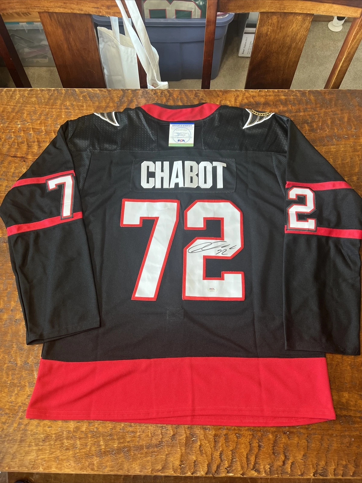 Thomas Chabot Signed Ottawa Senators Jersey Psa/Dna Coa Autographed Hockey