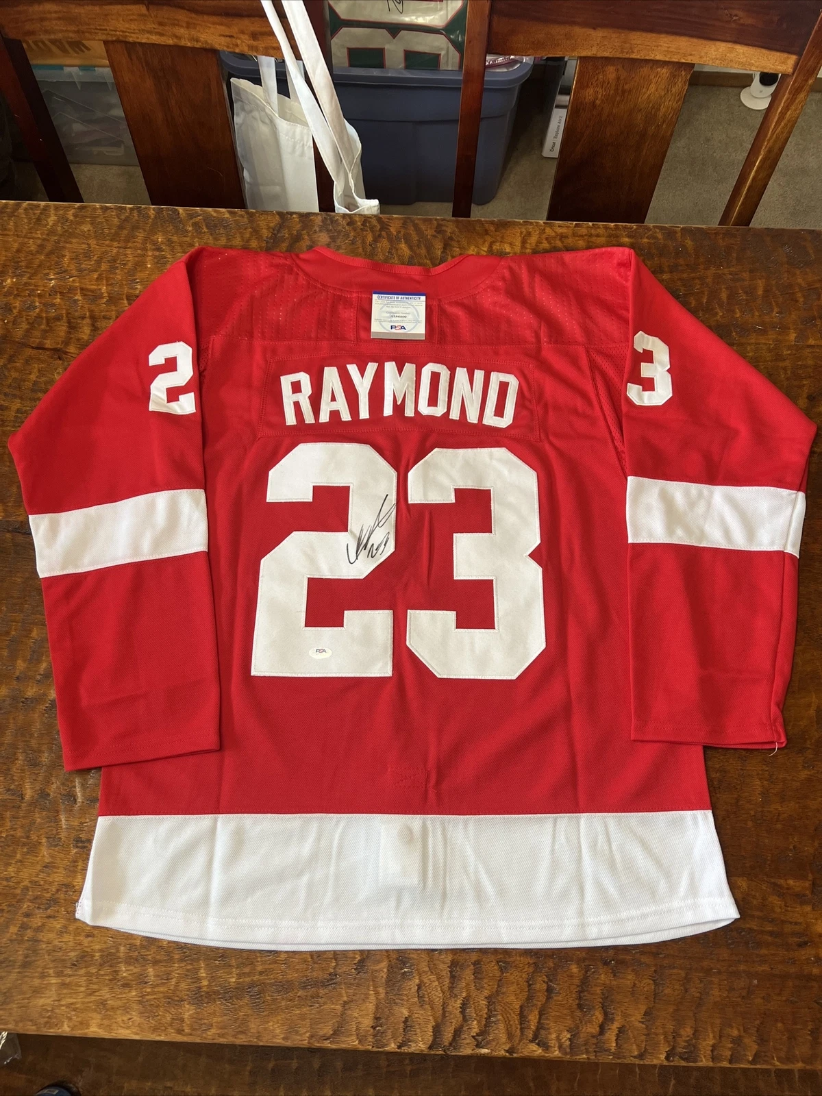 Lucas Raymond Signed Detroit Red Wings Jersey Psa/Dna Coa Autographed Hockey