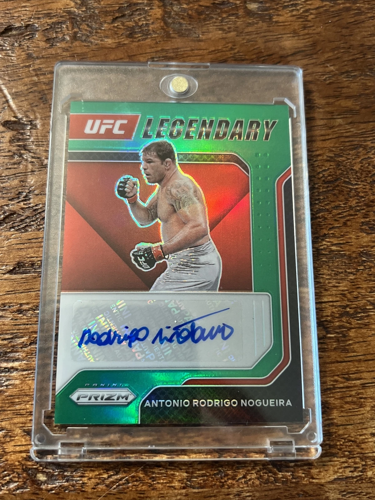2022 Panini Prizm UFC Legendary Signatures Green Antonio Rodrigo Nogueira Auto