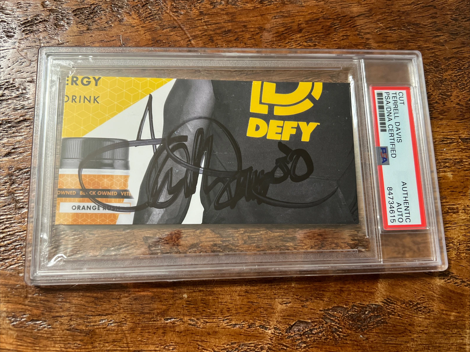 Terrell Davis Signed Cut PSA DNA Coa Slab Broncos Autographed