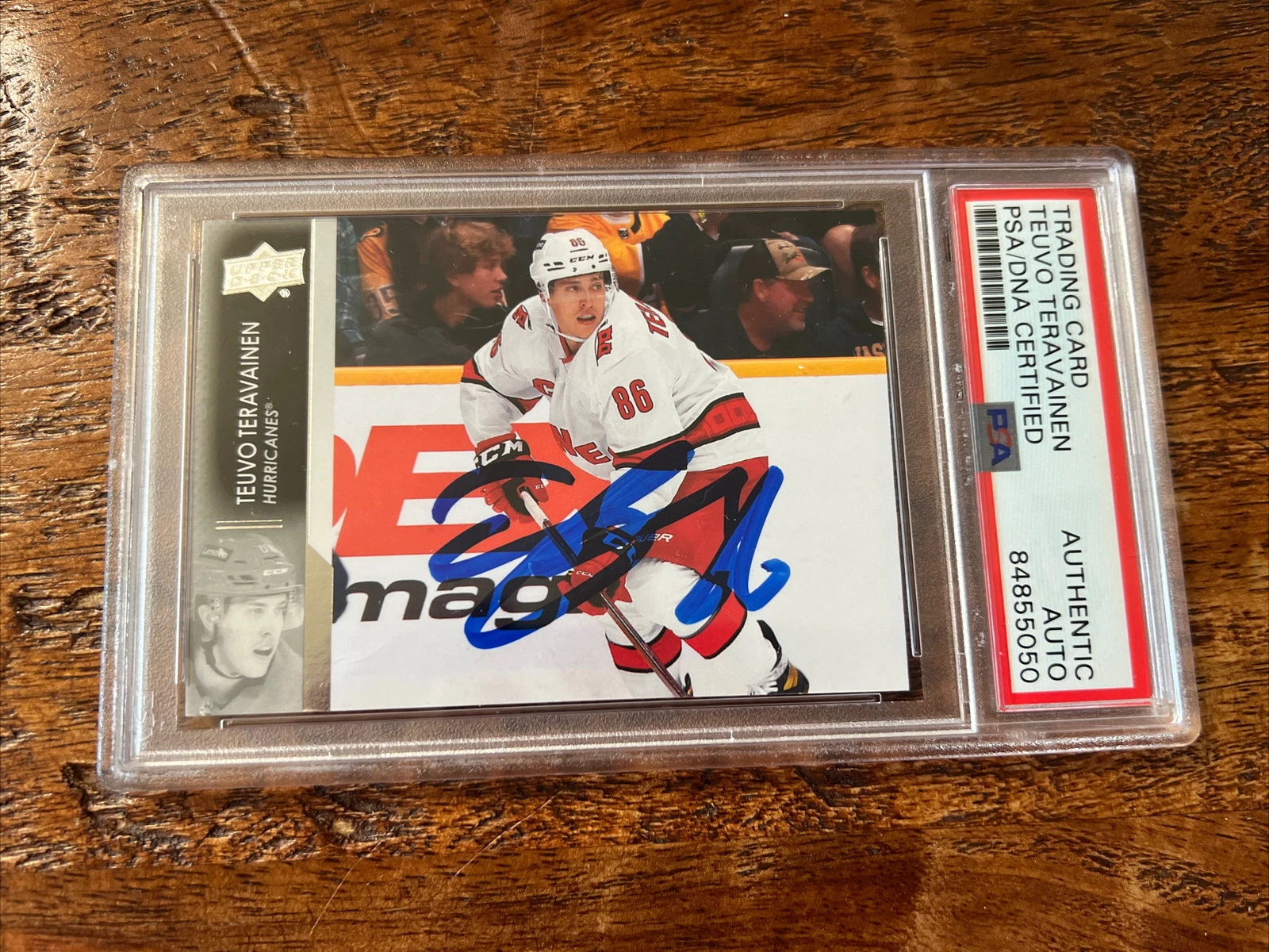 Teuvo Teravainen IP Signed Upper Deck Card Psa Dna Coa Slab Hurricanes