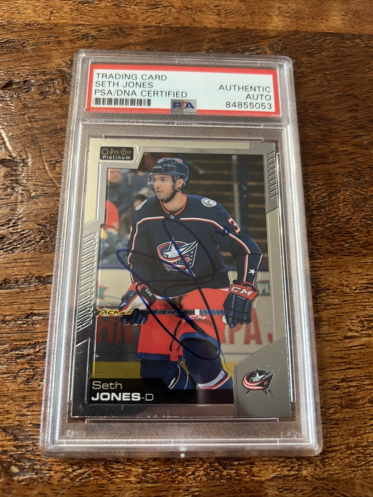 Seth Jones IP Signed O Pee Chee Card Psa Dna Coa Slab Blue Jackets Autographed