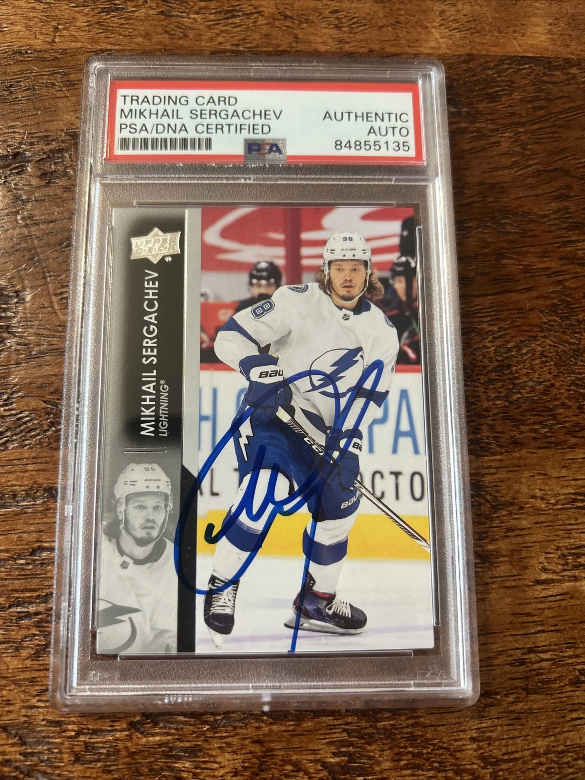 Mikhail Sergachev IP Signed Upper Deck Card Psa Dna Coa Slab Lightning Auto