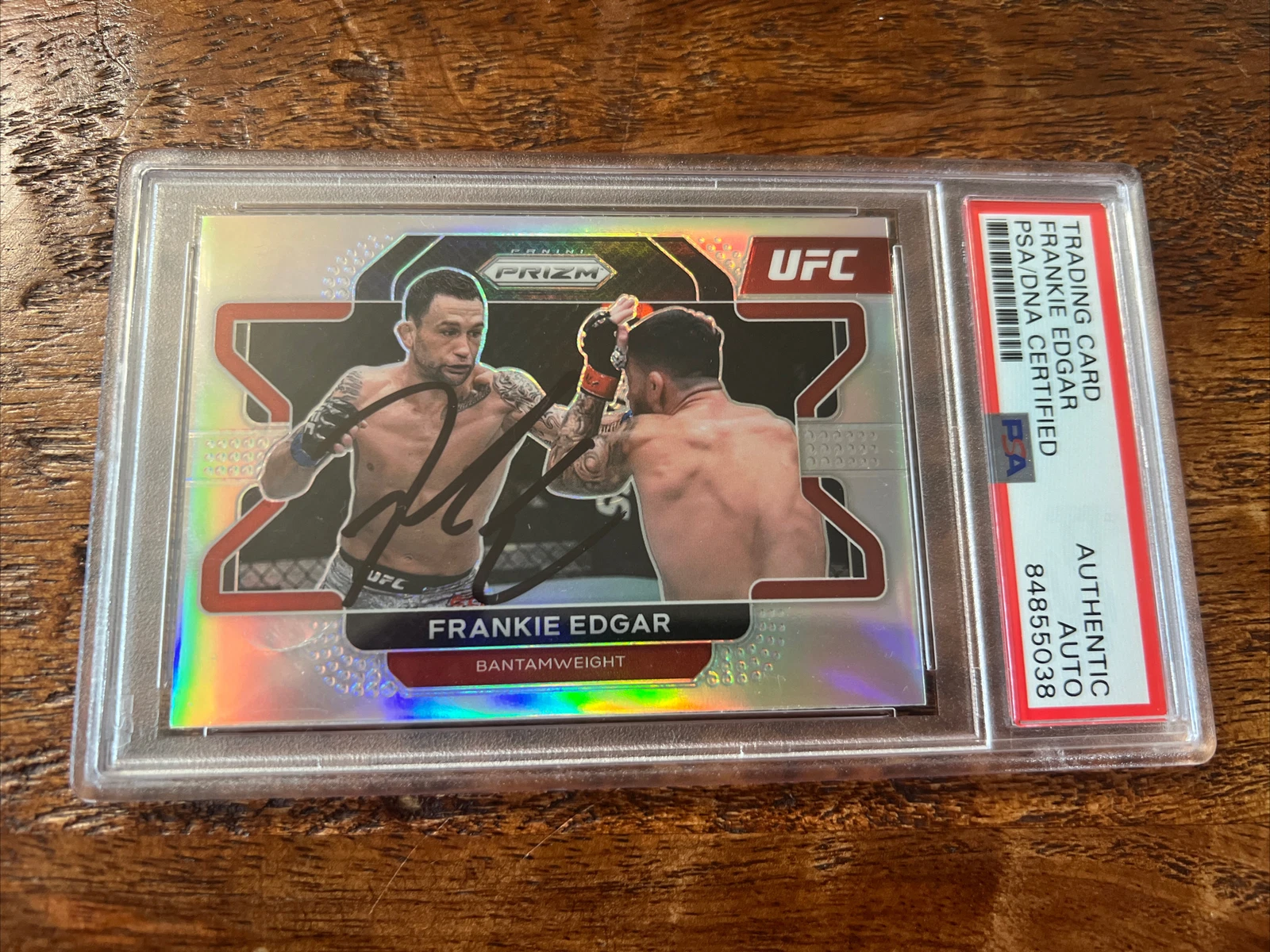 Frankie Edgar IP Signed Prizm Card Psa Dna Coa Slab Autographed UFC