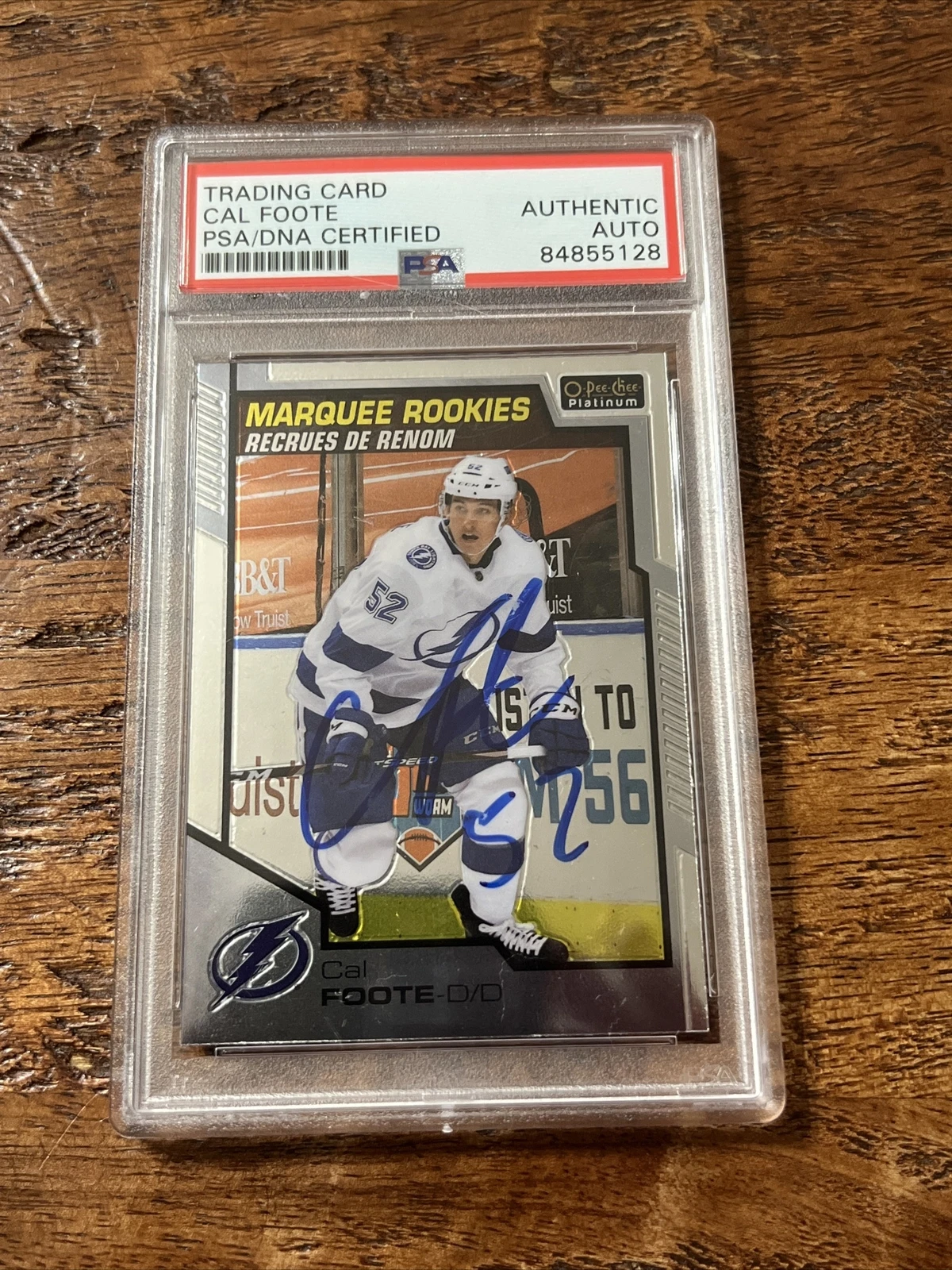 Cal Foote IP Signed O Pee Chee Rookie Card Psa Dna Coa Slab Lightning Auto
