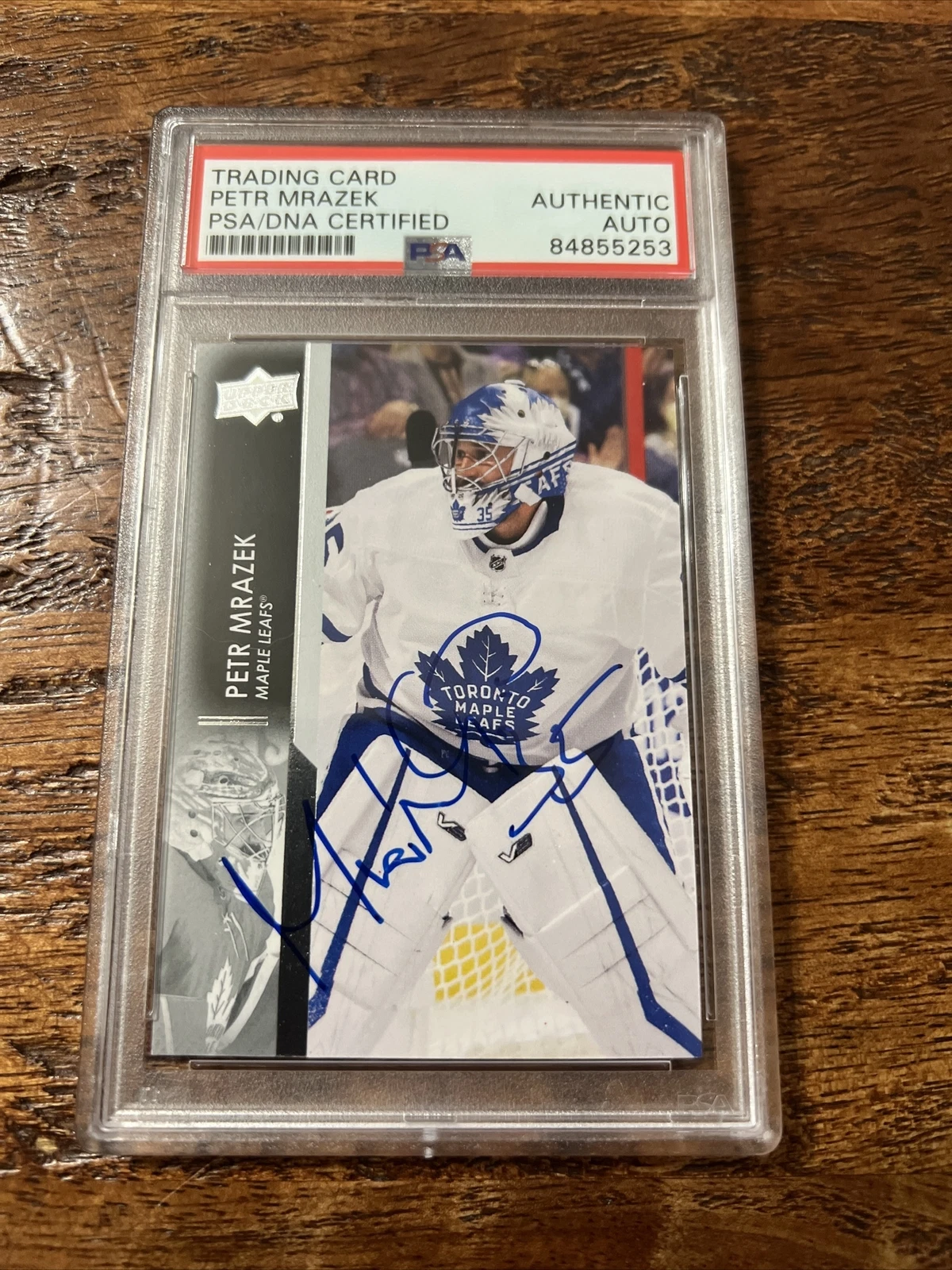 Petr Mrazek IP Signed Upper Deck Card Psa Dna Coa Slab Maple Leafs Autographed