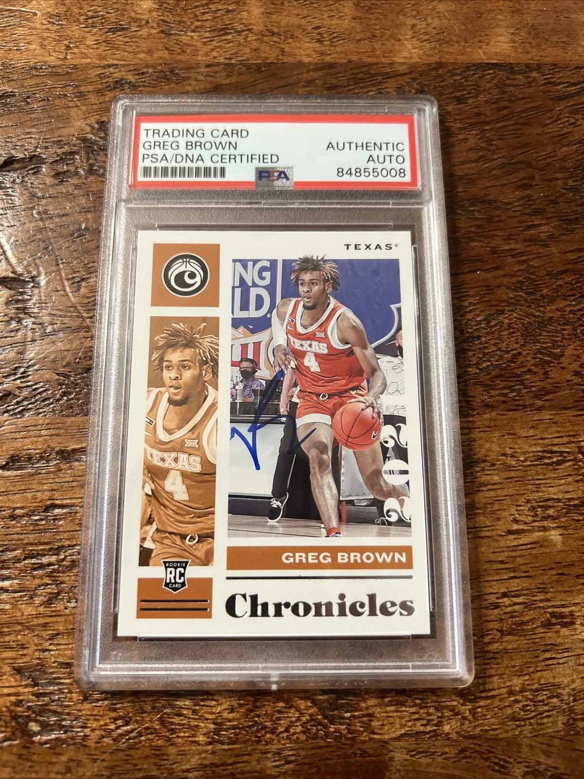 Greg Brown III IP Signed Panini Chronicles RC Card Psa Dna Coa Slab Longhorns