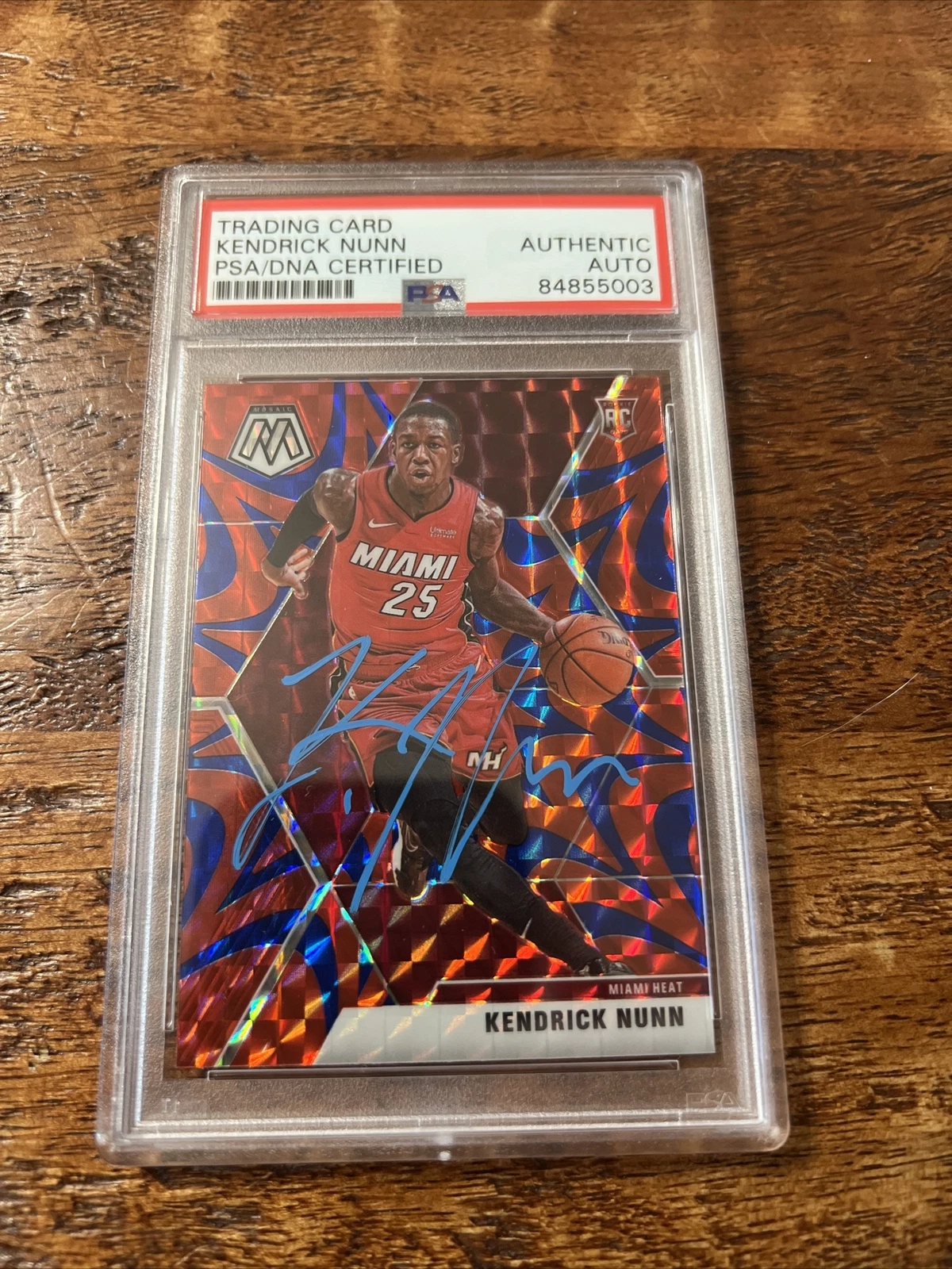 Kendrick Nunn IP Signed Mosaic RC Card Psa Dna Coa Slabbed Autographed Heat