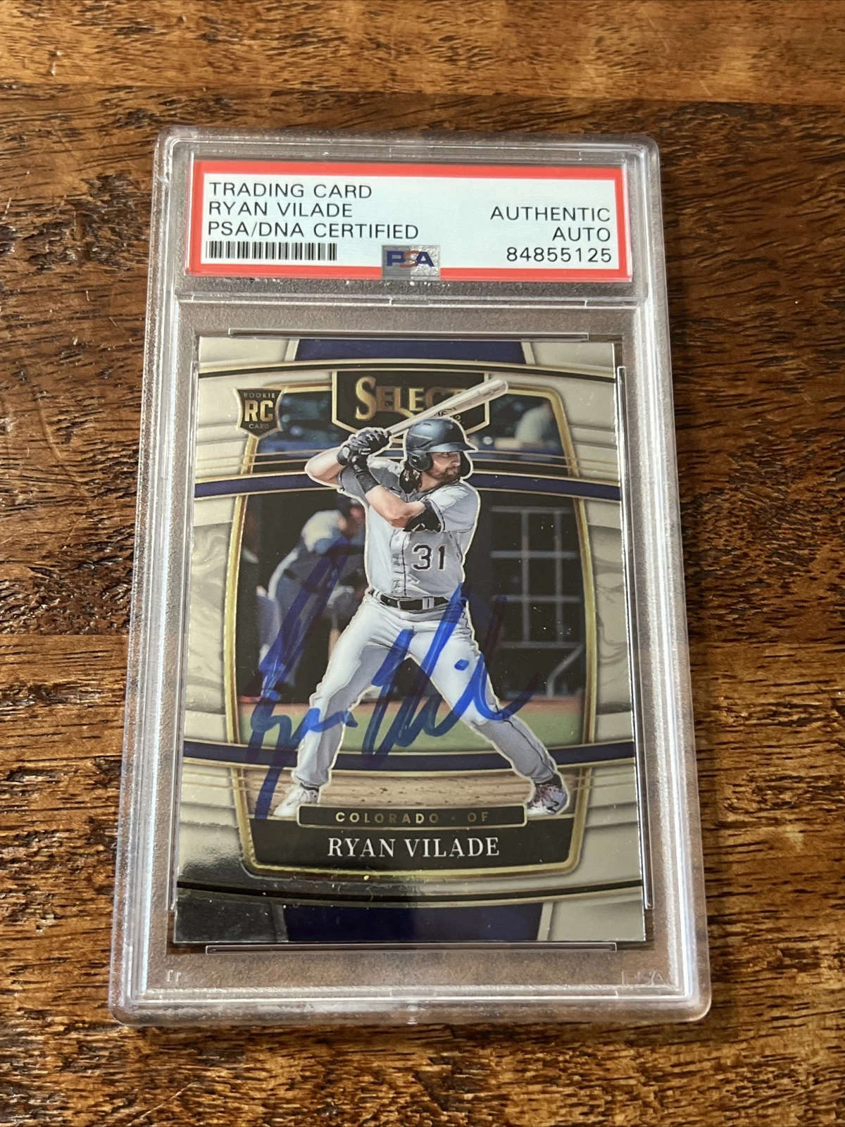 Ryan Vilade IP Signed Panini Select RC Card PSA DNA Coa Slab Autographed Rockies