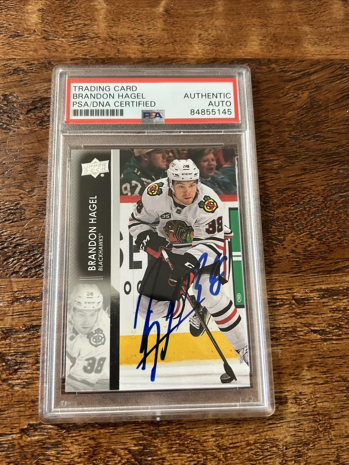 Brandon Hagel IP Signed Upper Deck Card Psa Dna Coa Slab Blackhawks Autographed
