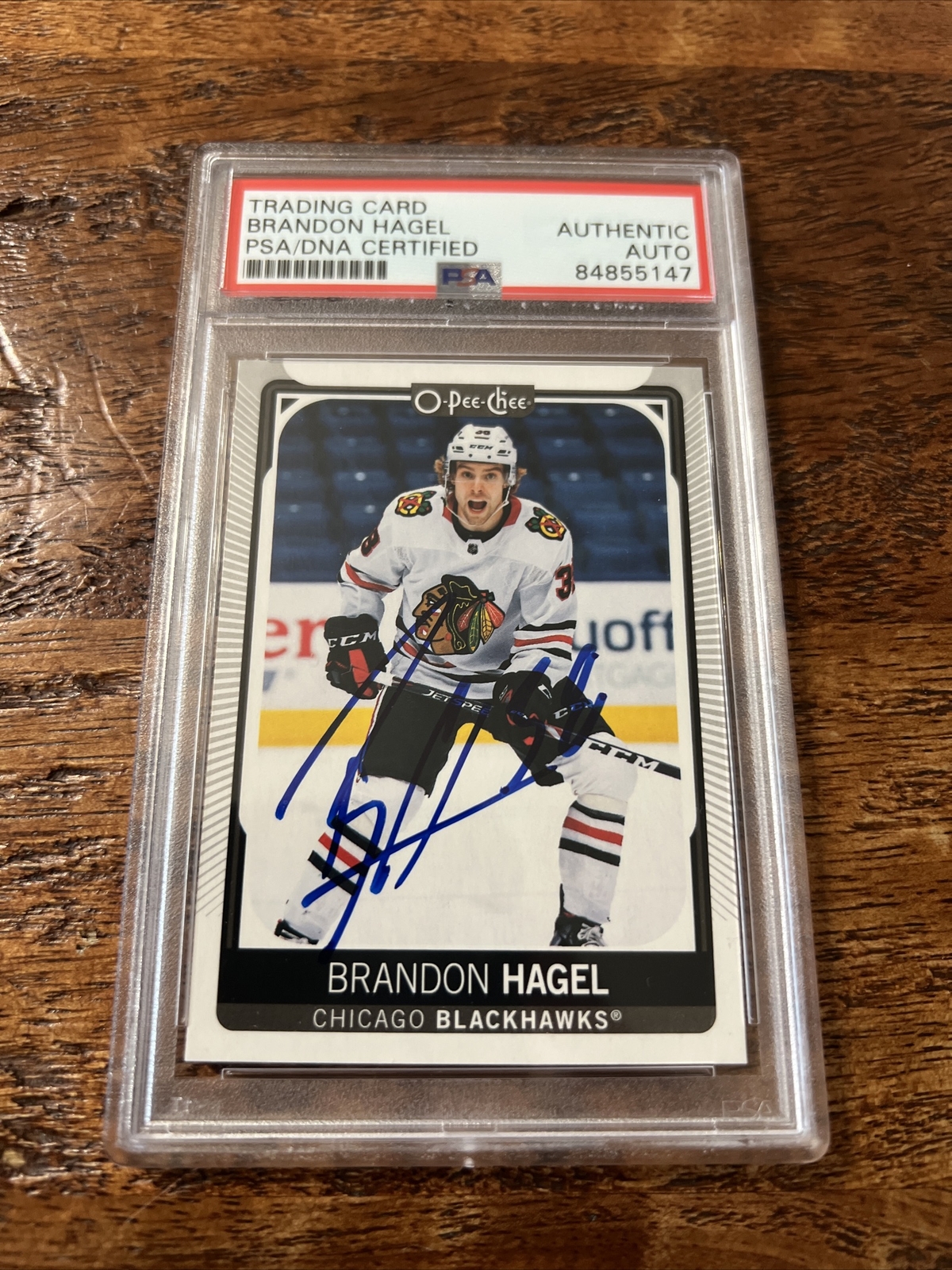 Brandon Hagel IP Signed O Pee Chee Card Psa Dna Coa Slab Blackhawks Autographed