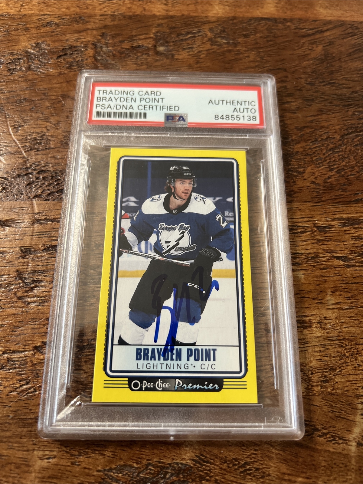 Brayden Point IP Signed O Pee Chee Card PSA DNA Coa Slab Autographed Lightning