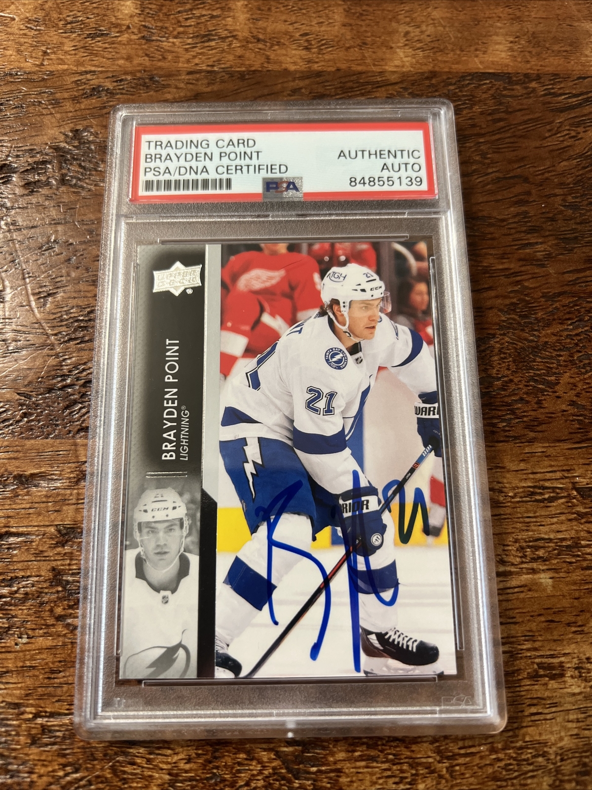 Brayden Point IP Signed Upper Deck Card PSA DNA Coa Slab Autographed Lightning