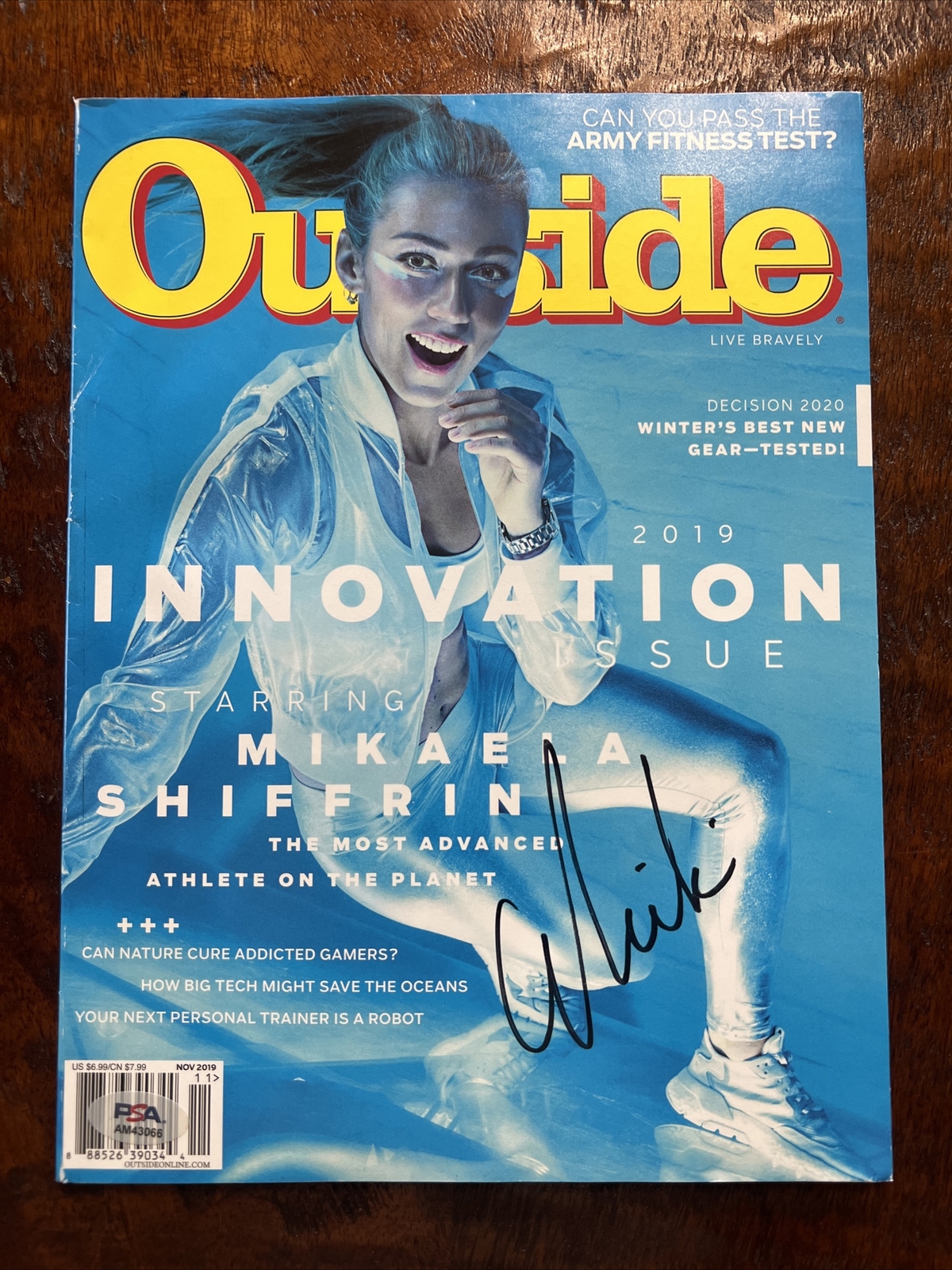 Mikaela Shiffrin Signed Outside Magazine Psa Dna Coa Autographed Olympic Skier