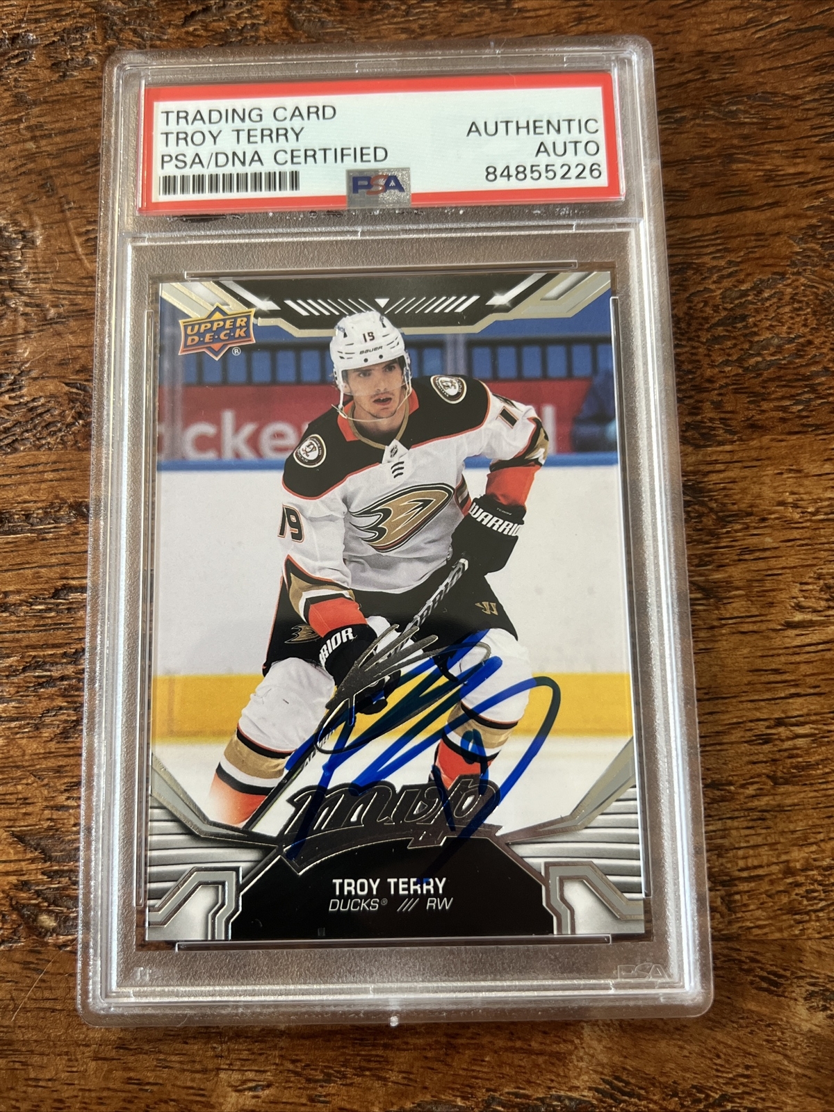 Troy Terry IP Signed Upper Deck MVP Card Psa Dna Coa Slabbed Autographed Ducks