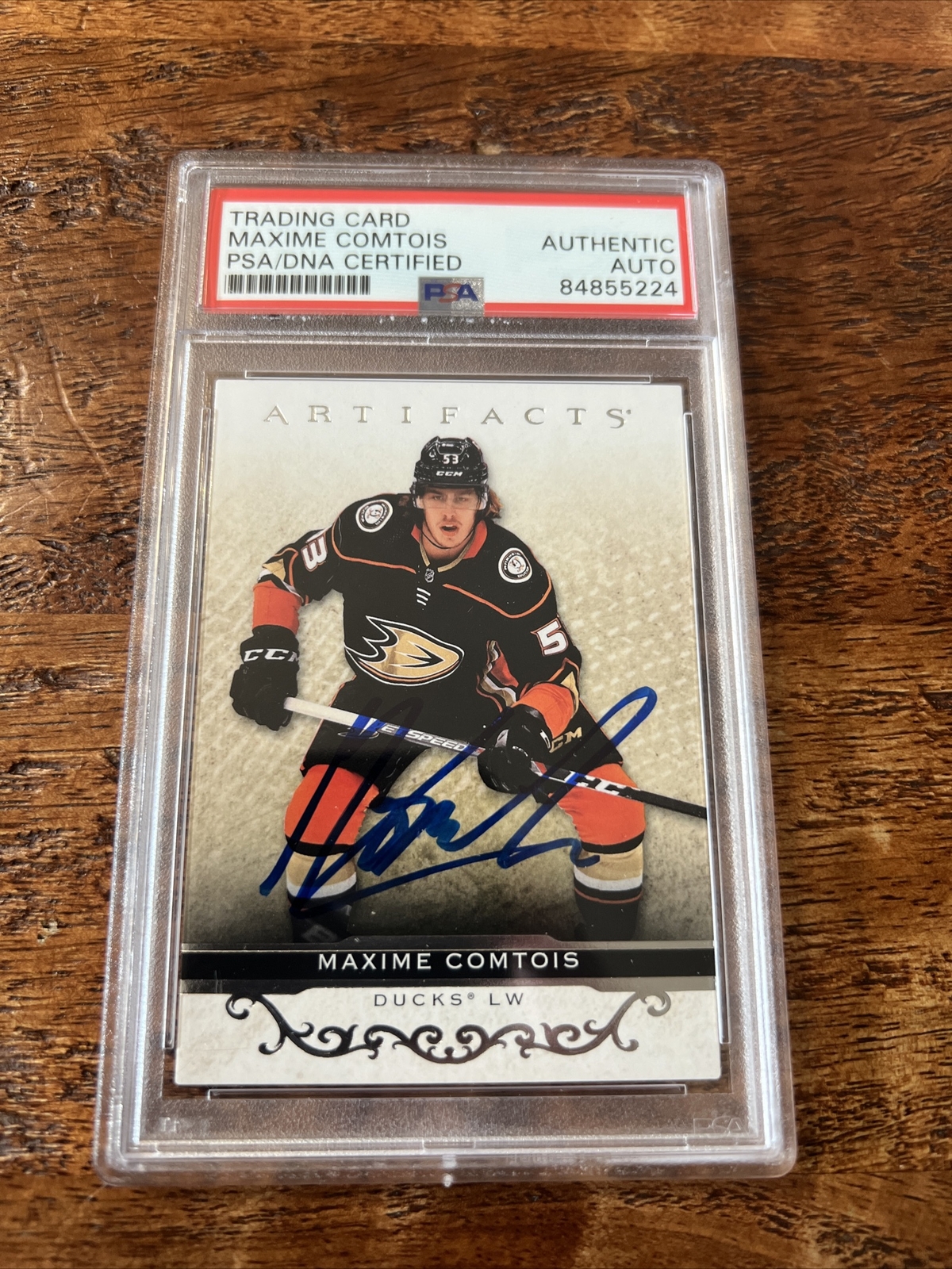Maxime Comtois IP Signed UD Artifacts Card Psa Dna Coa Slab Autographed Ducks