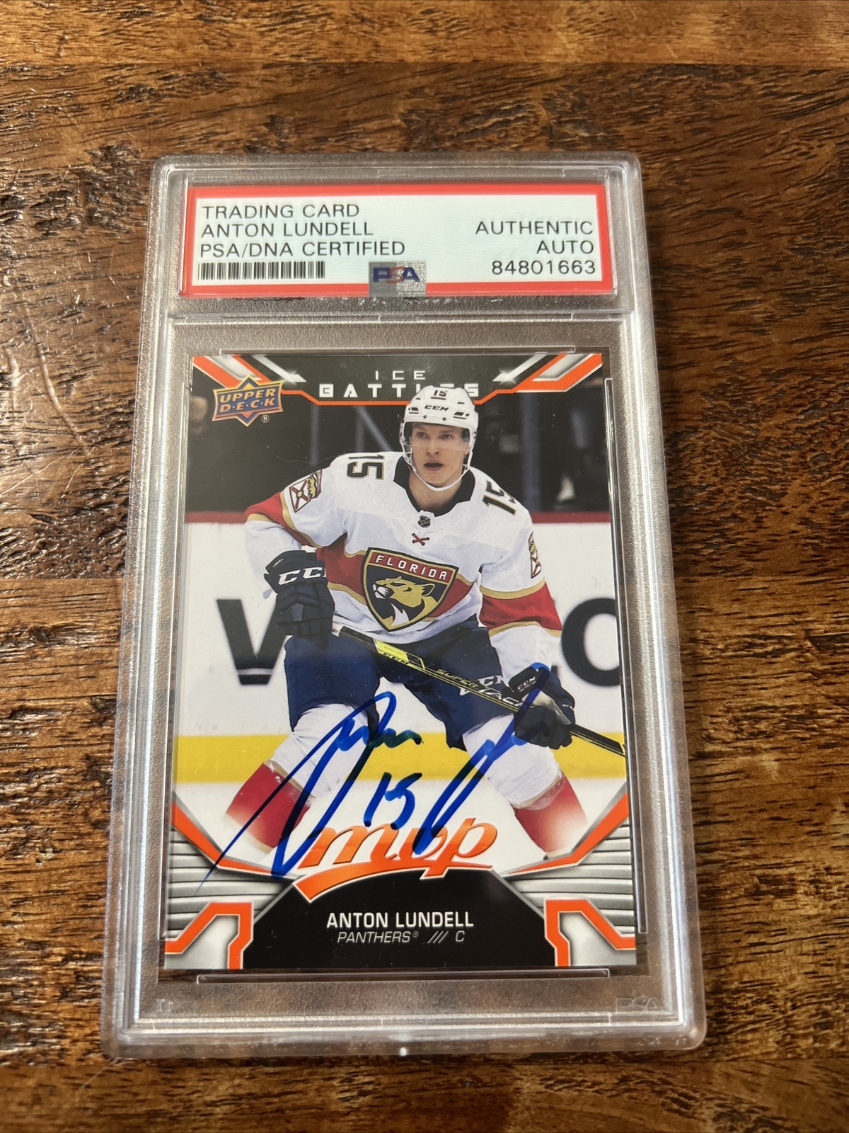 Anton Lundell IP Signed UD MVP Card Psa Dna Coa Slab Panthers Autographed