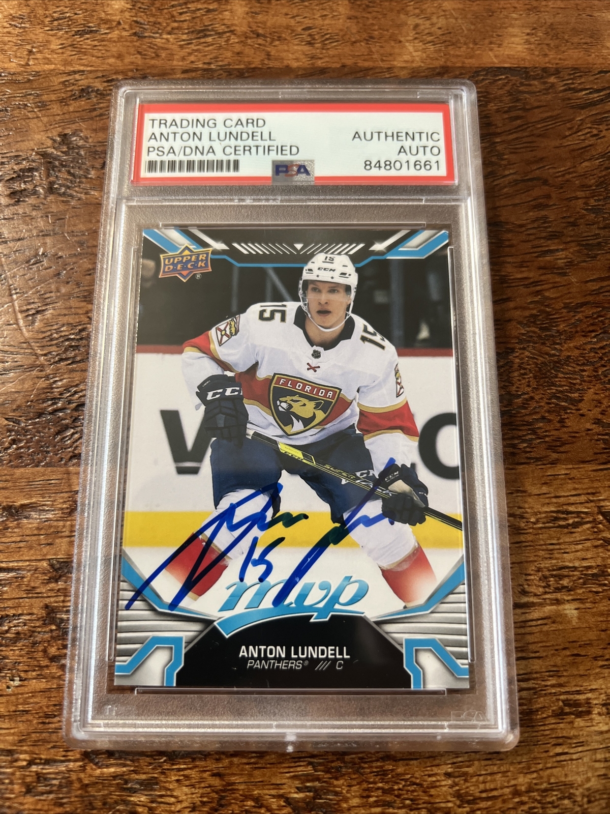 Anton Lundell IP Signed UD MVP Card Psa Dna Coa Slab Panthers Autographed