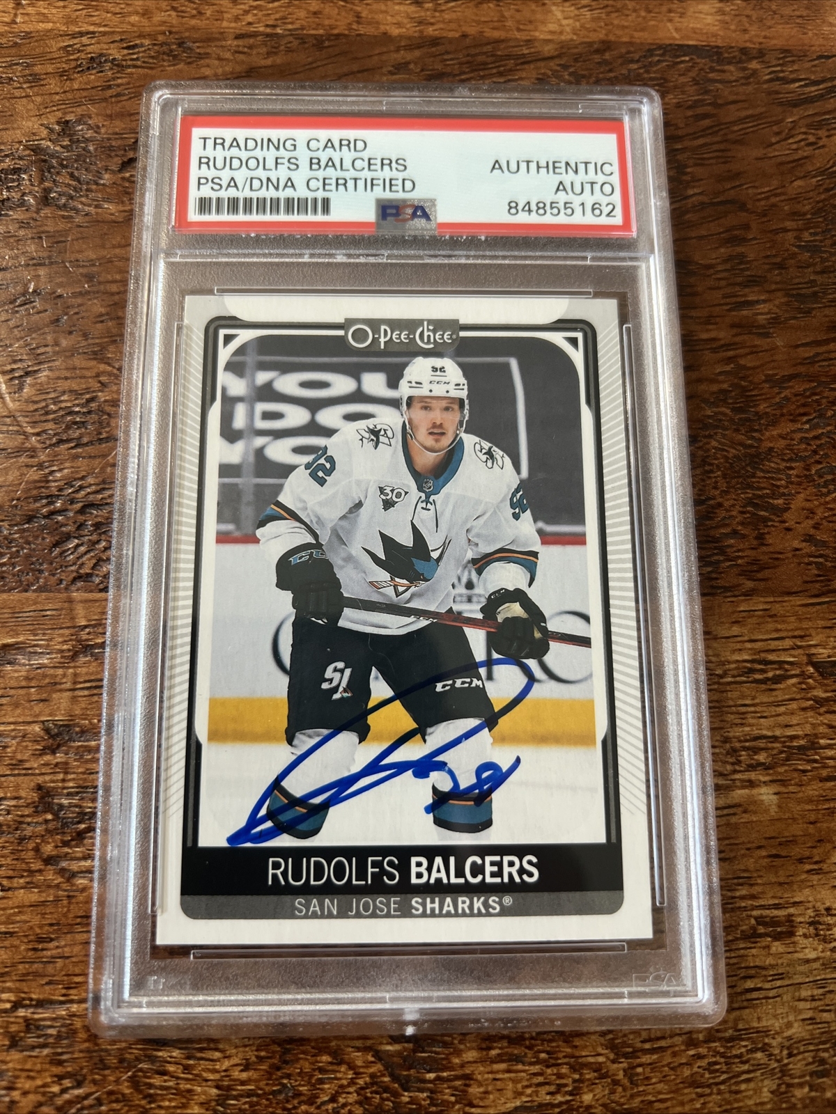 Rudolfs Balcers IP Signed O Pee Chee Card Psa Dna Coa Slab Sharks Autographed