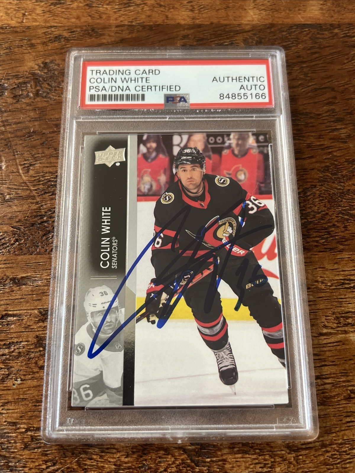 Colin White IP Signed Upper Deck Card Psa Dna Coa Slab Senators Autographed