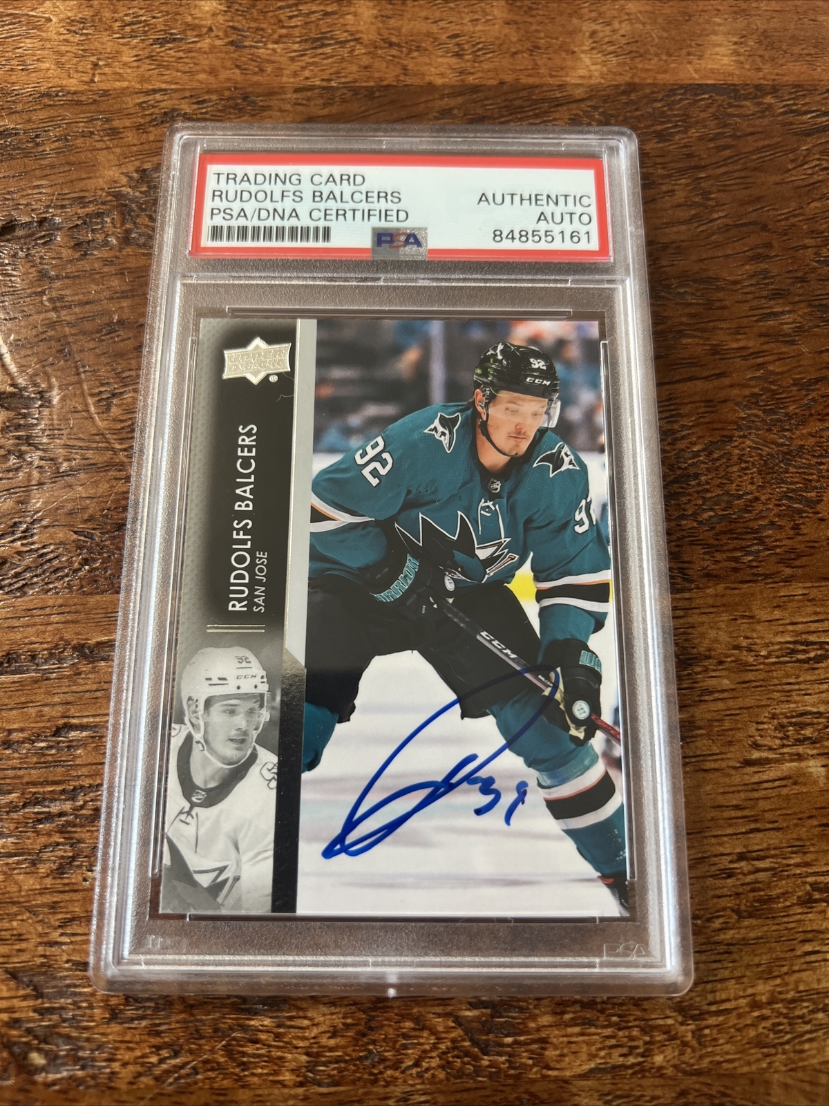 Rudolfs Balcers IP Signed Upper Deck Card Psa Dna Coa Slab Sharks Autographed